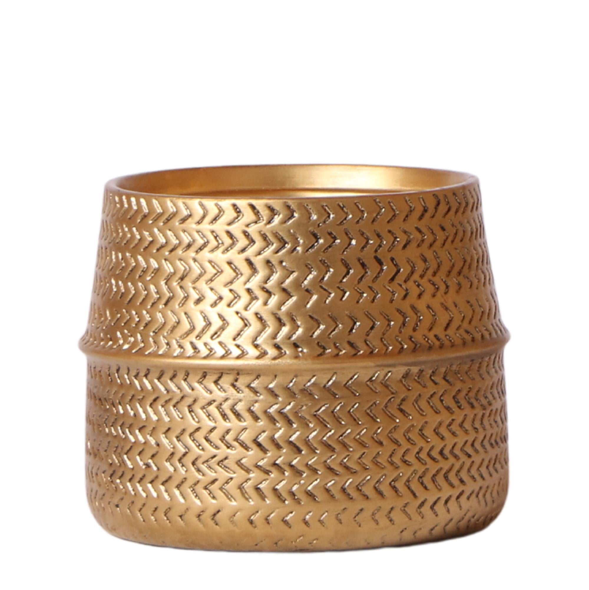 Dekotopf - Goldener Keramiktopf - Topfgröße - Ø12cm