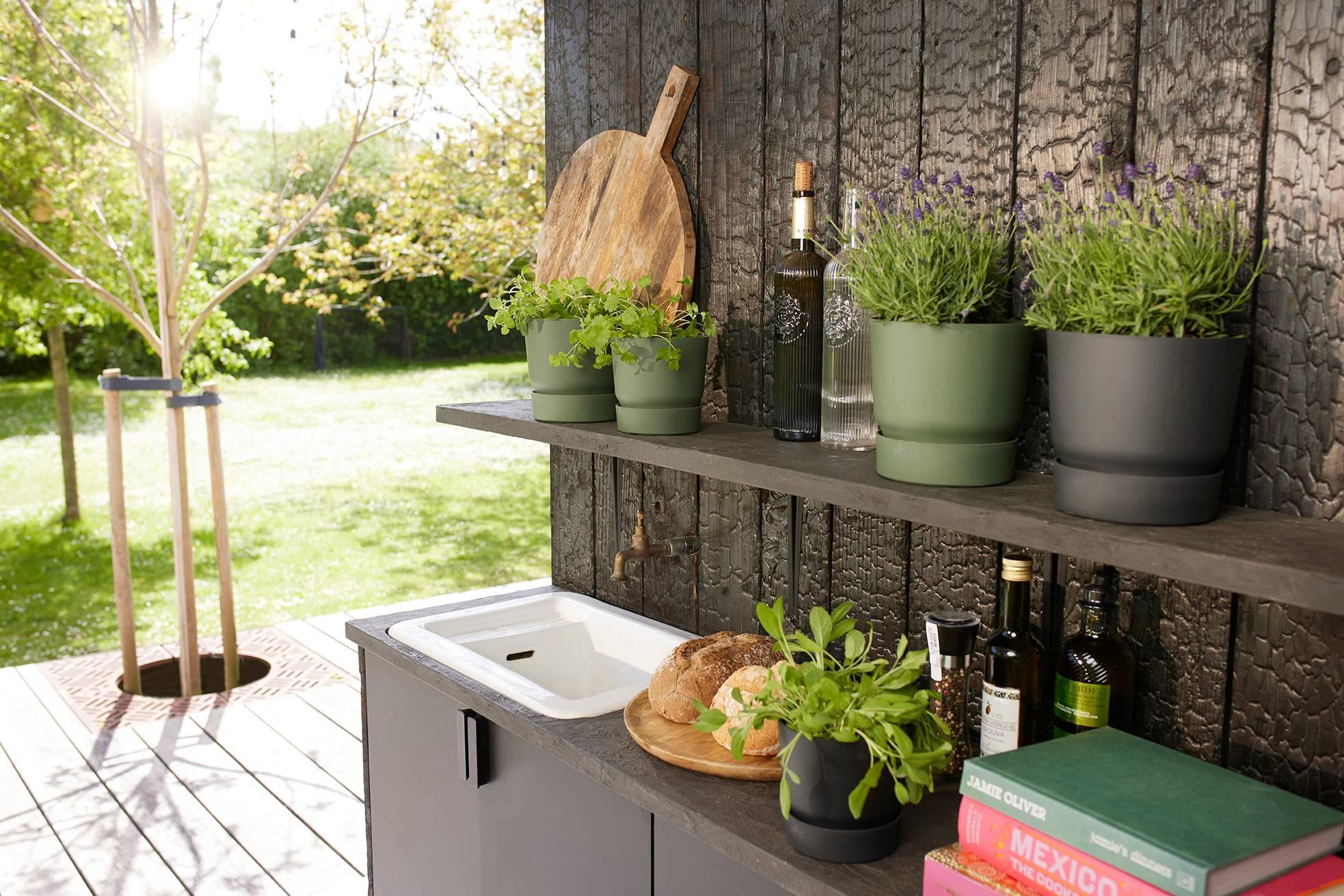 Pot elho Greenville Rond groen - D14 x H13