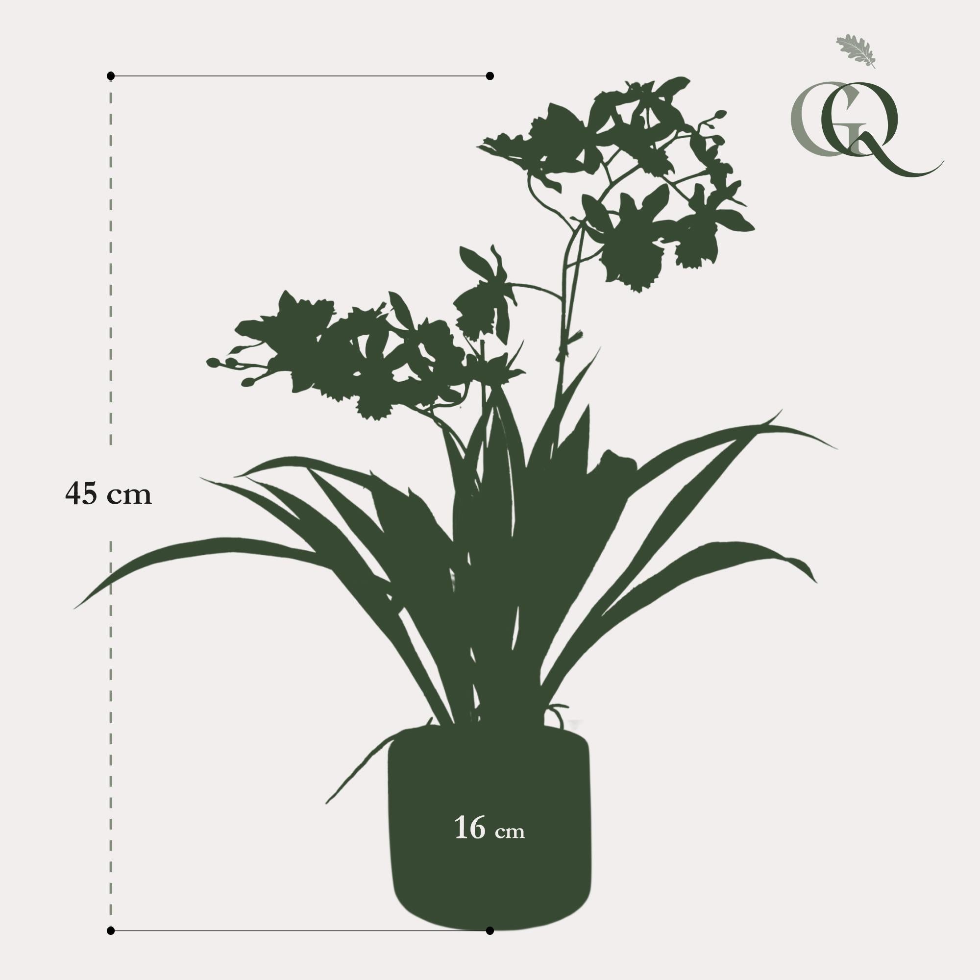 Kunstblumen - Orchidee - Gelbbraun - 45cm