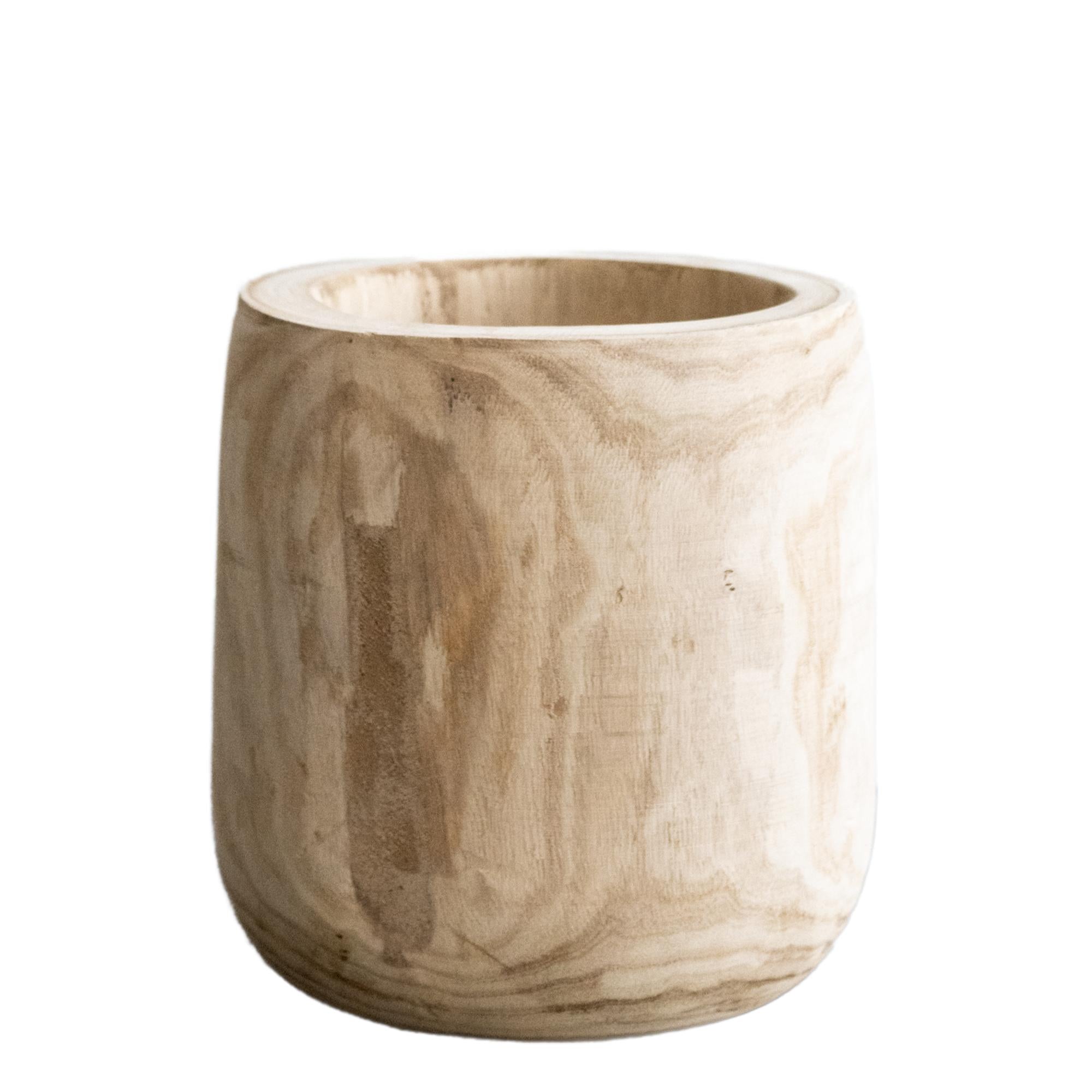 Dekotopf für Kunstpflanzen - Holz Hellbraun - Pia Blumentopf - L - H31 W29