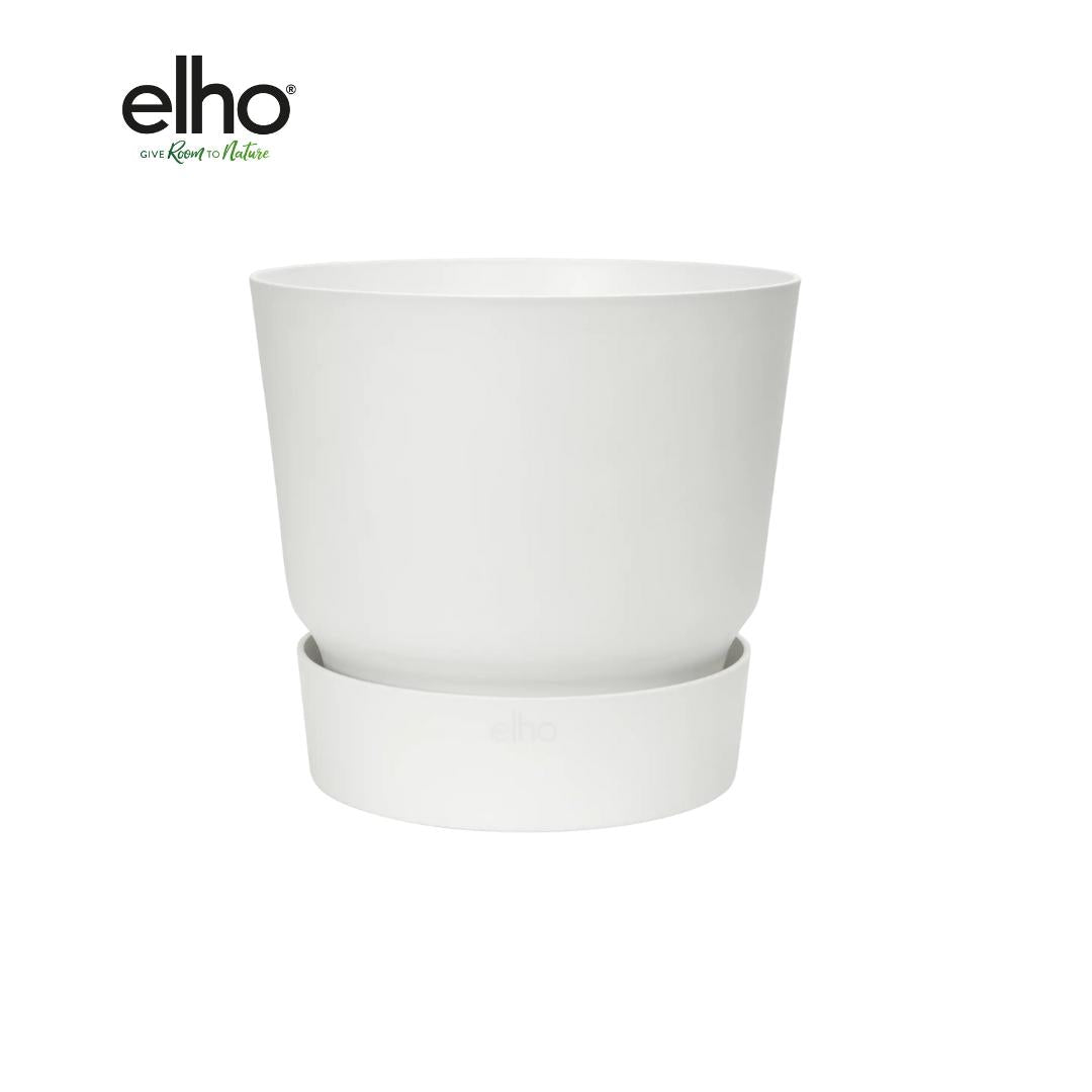 Blumen -und Pflanzentopf - Pot elho Greenville Round white - D18 x H17