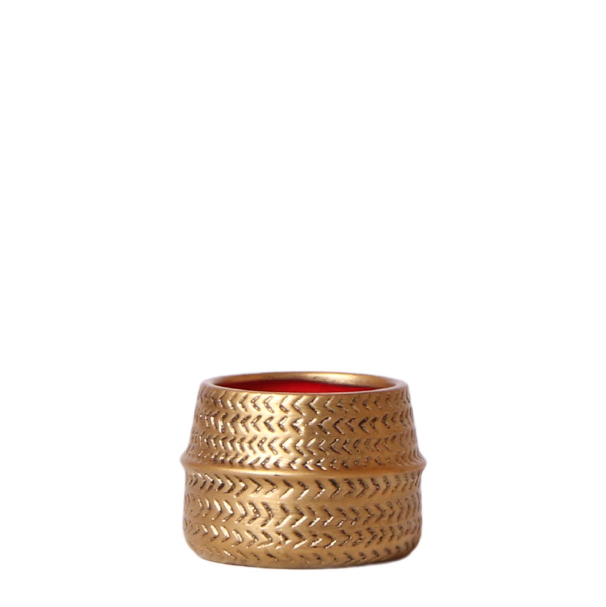 Dekotopf - Goldener Keramiktopf - Topfgröße - Ø6cm