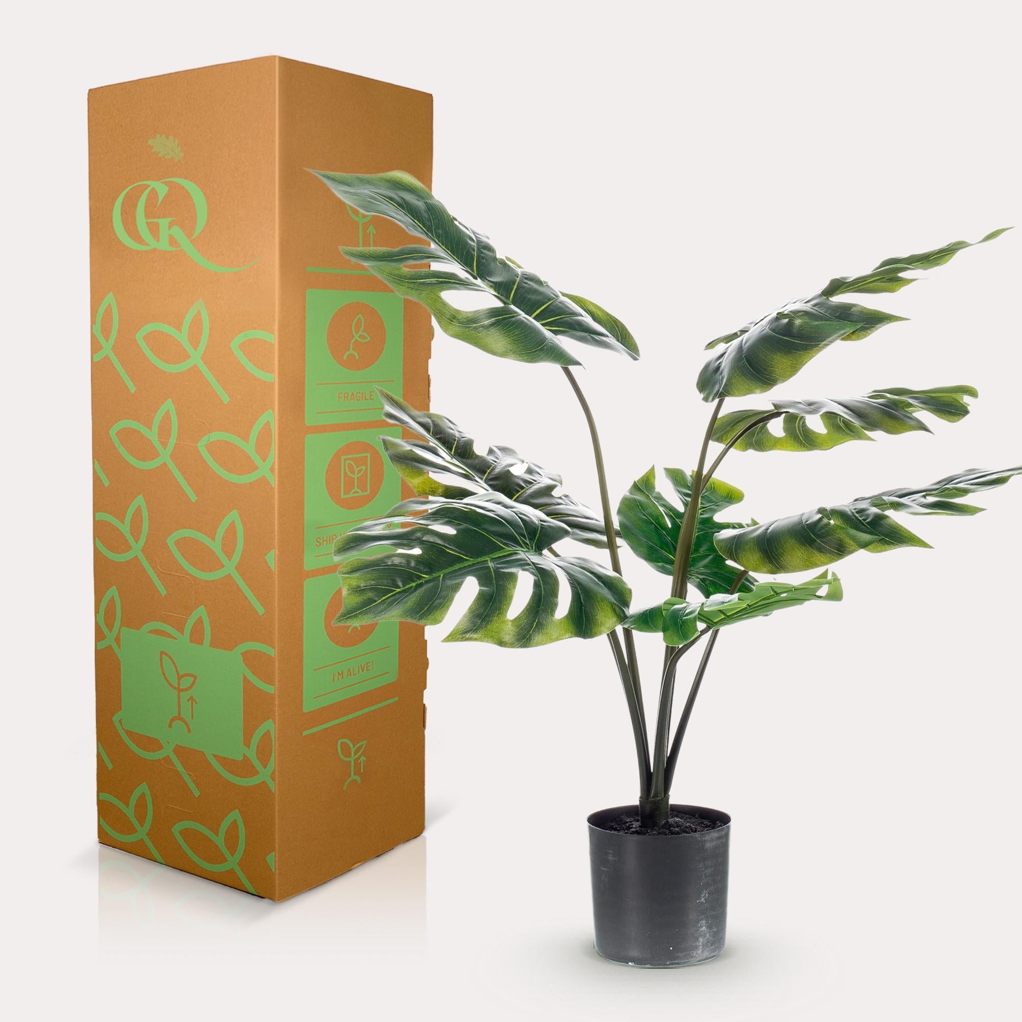 Kunstpflanze - Fensterblatt Monstera Deliciosa - Löcherpflanze - 65 cm