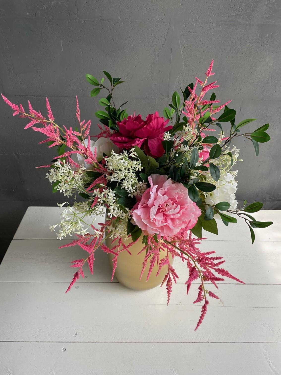 Kunstblumen - Blumenstrauß L - Glänzendes Rosa - 80 cm
