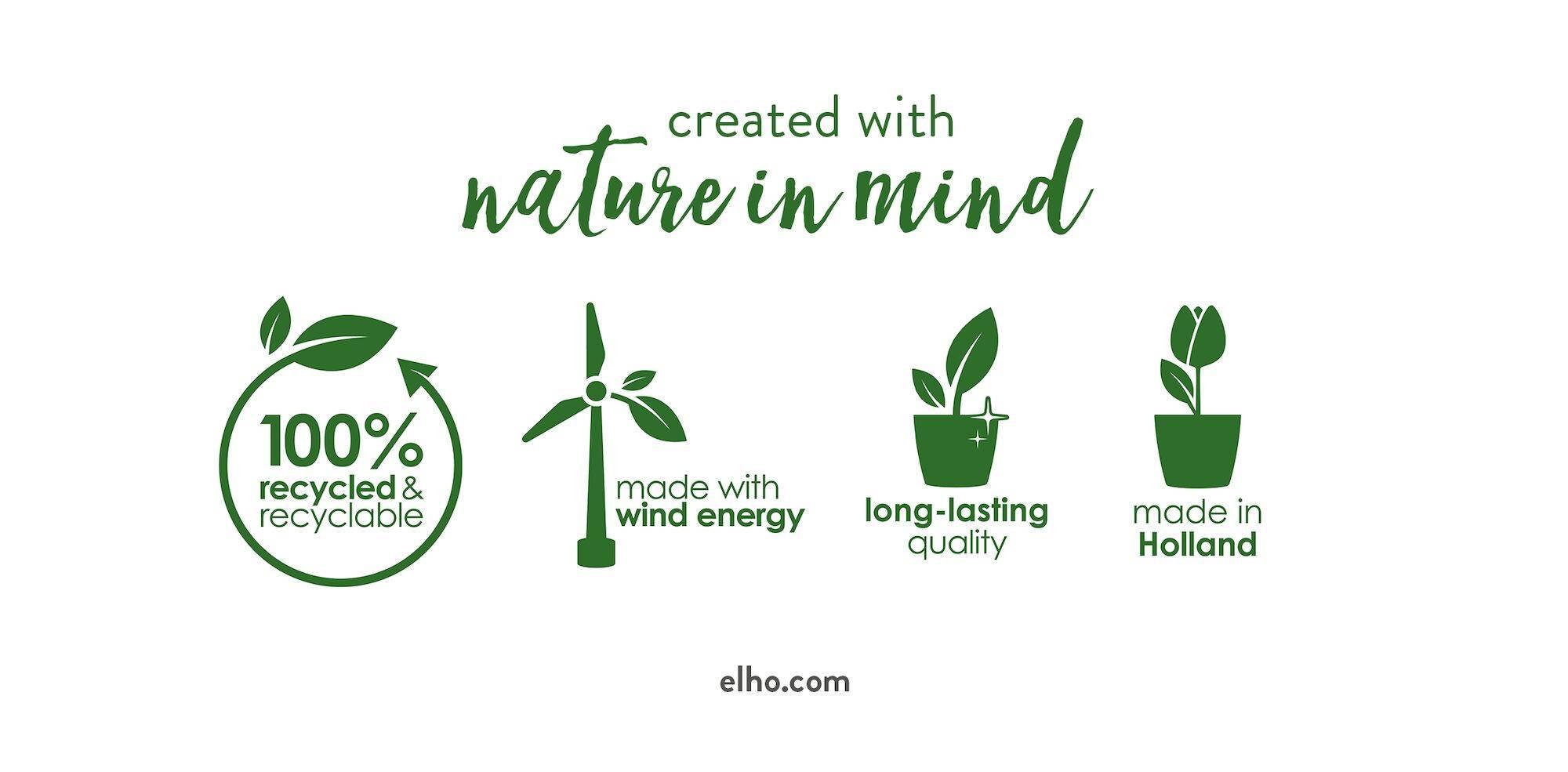 Blumen -und Pflanzentopf - Pot elho Greenville Round grau - D30 x H28