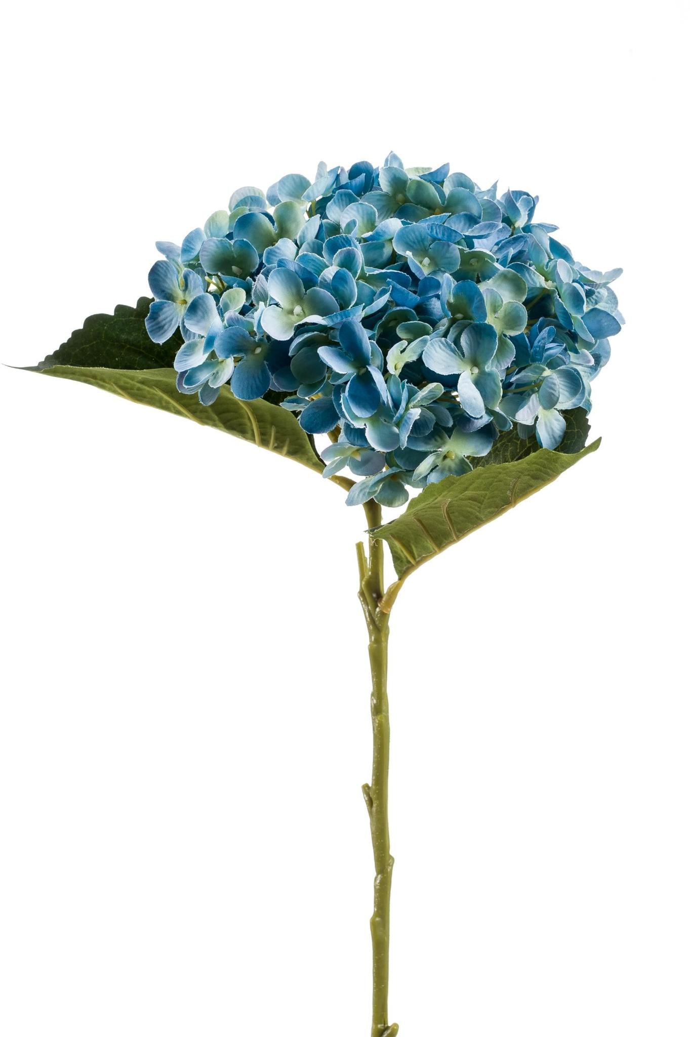 Kunstblumen - Blumenstrauß - Hortensien blau - x 8 - 52 cm