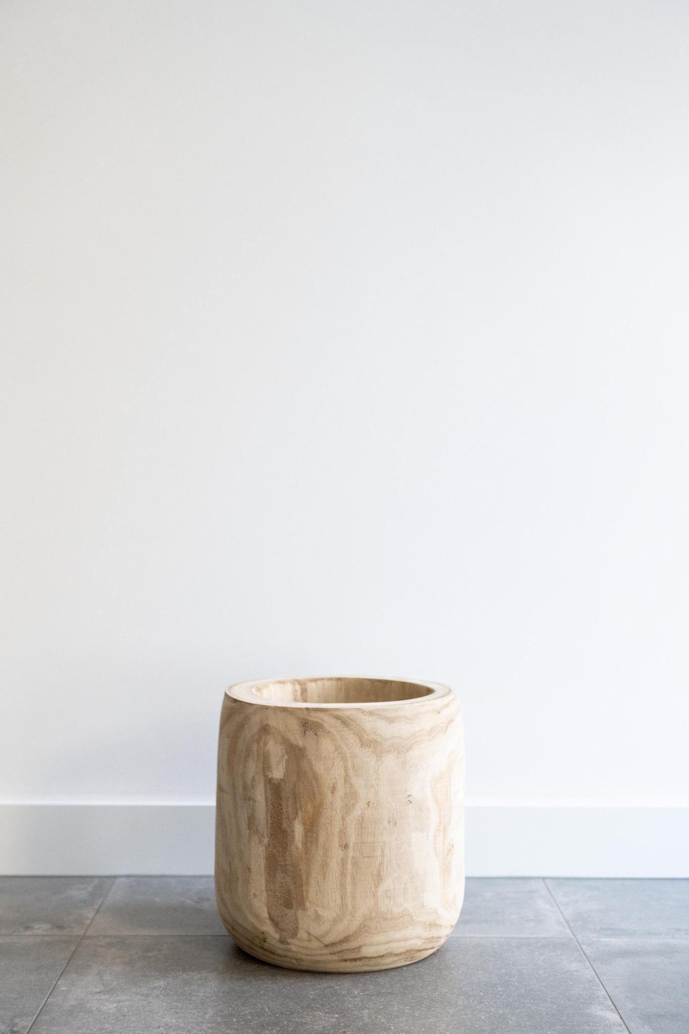 Dekotopf für Kunstpflanzen - Holz Hellbraun - Pia Blumentopf - L - H31 W29