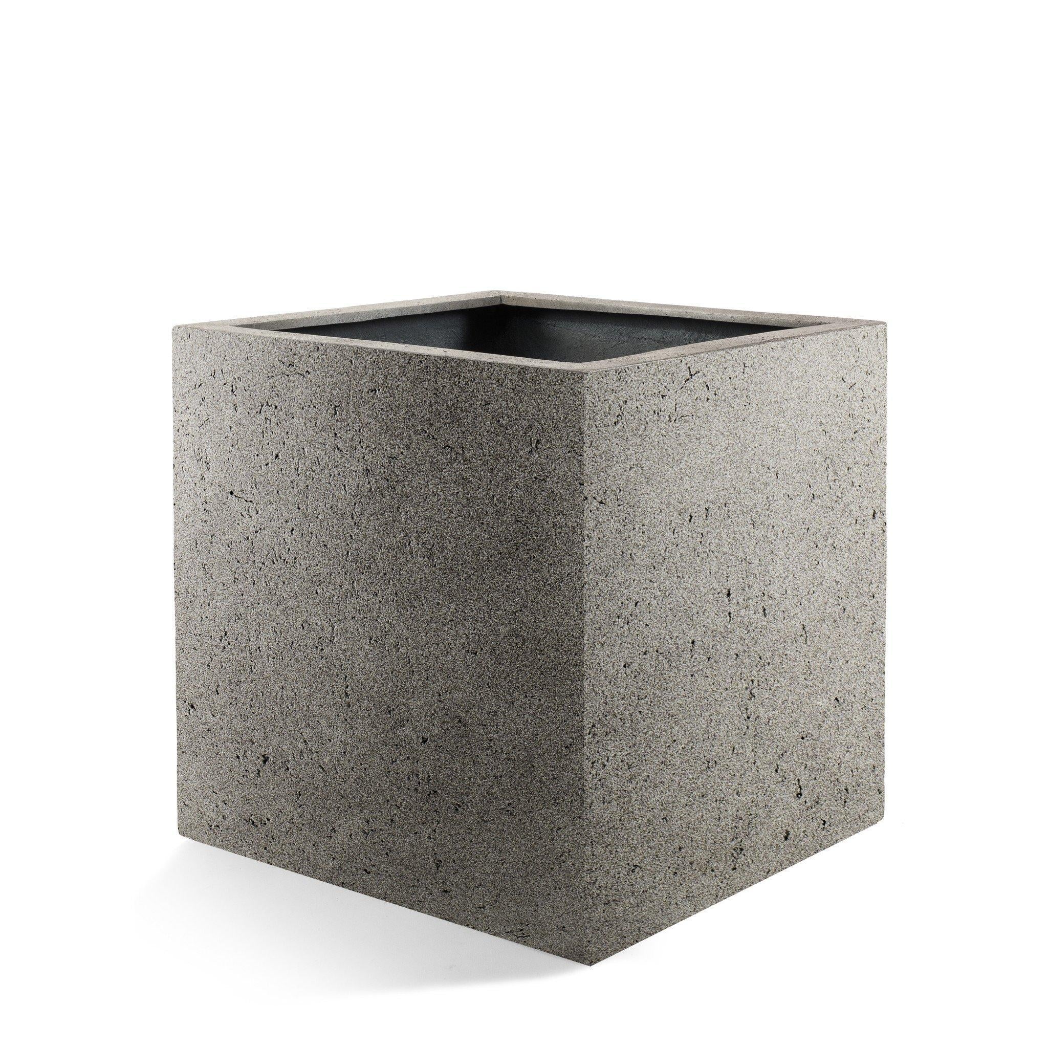Blumen -und Pflanzenkübel - Pot Grigio Cube Natural Concrete - D50 x H50