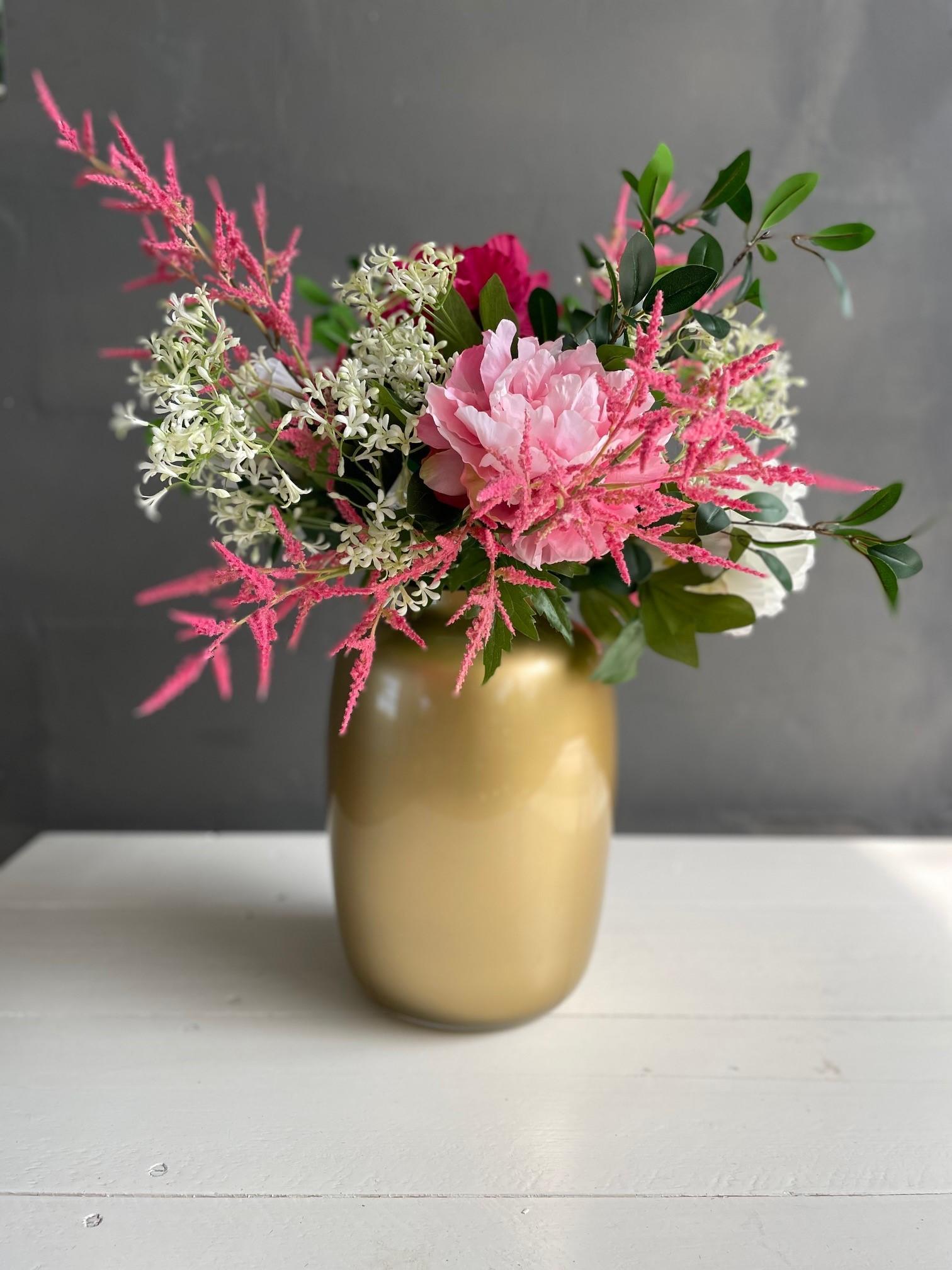 Kunstblumen - Blumenstrauß L - Glänzendes Rosa - 80 cm