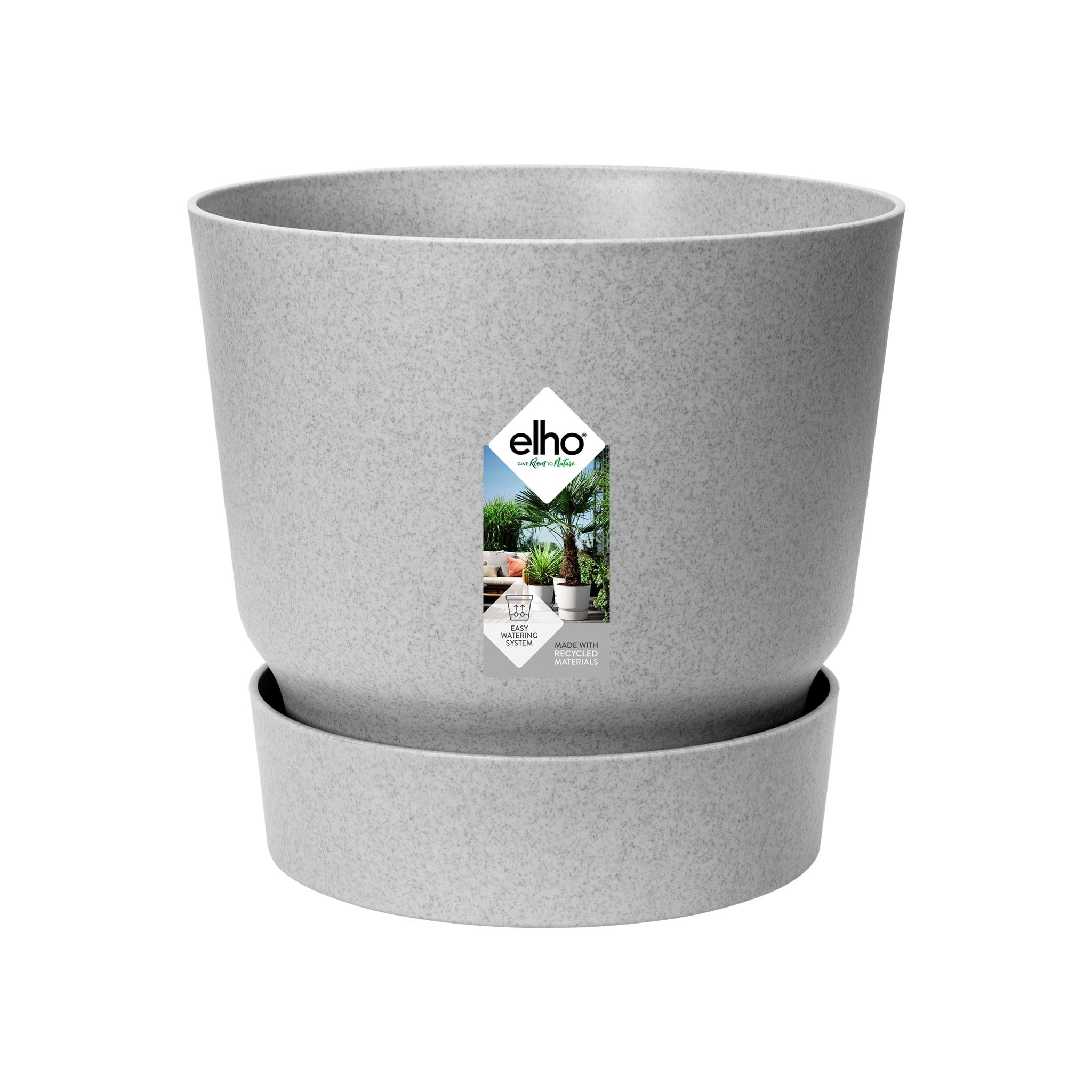 Blumen -und Pflanzentopf - Pot elho Greenville Round grau - D30 x H28