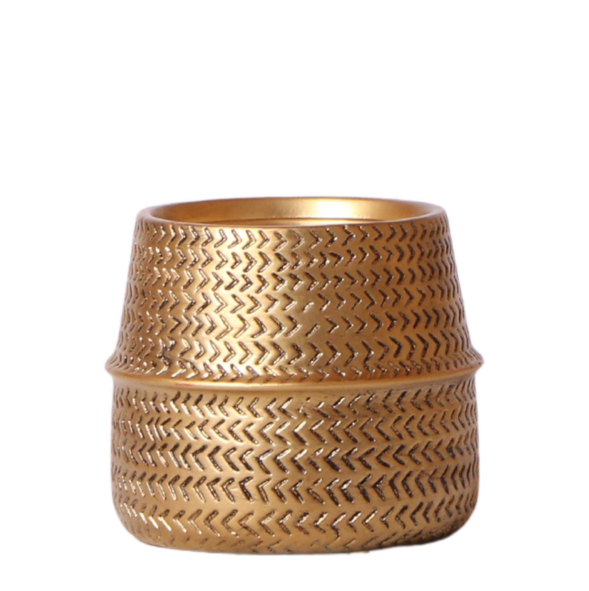 Dekotopf - Goldener Keramiktopf - Topfgröße - Ø9cm