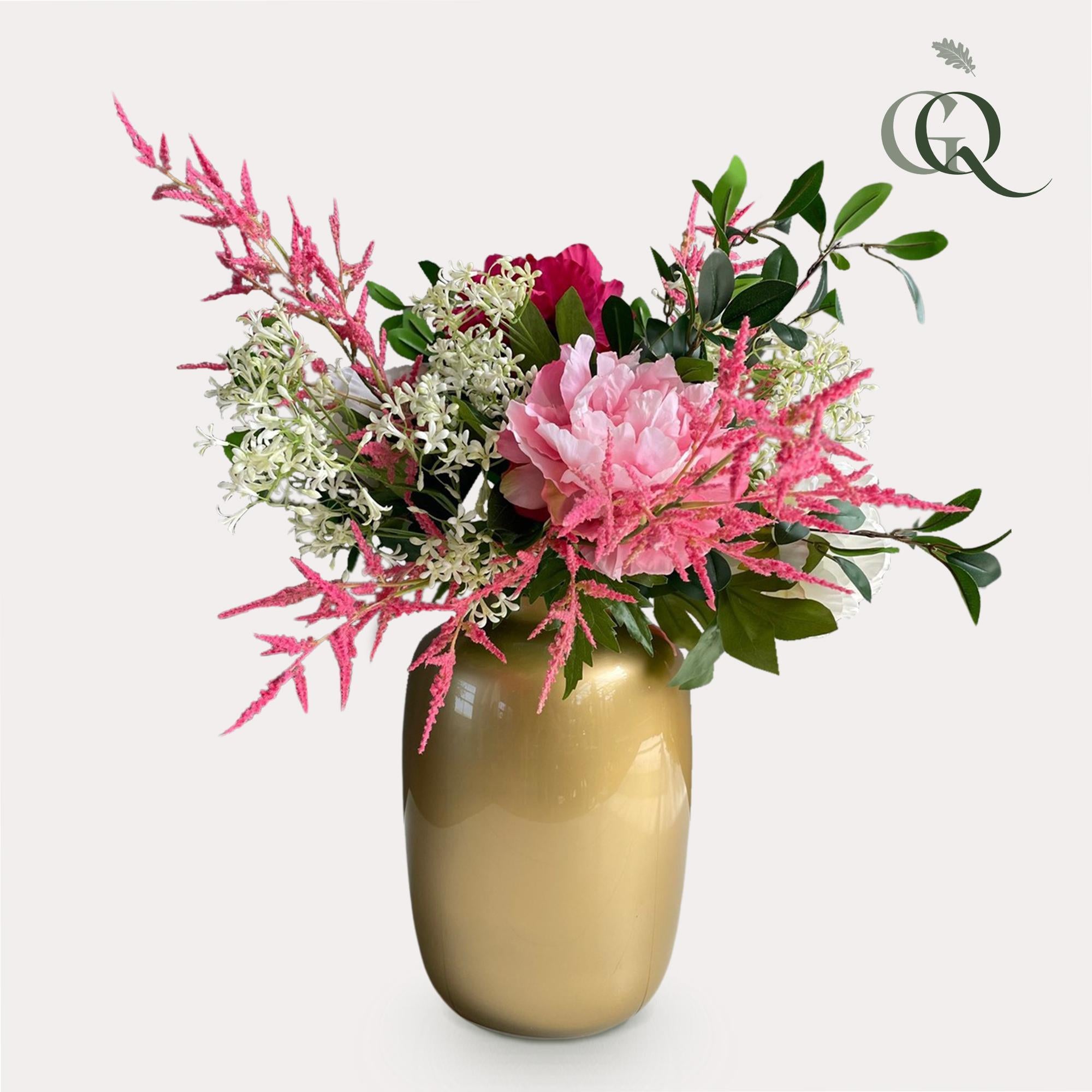 Kunstblumen - Blumenstrauß L - Glänzendes Rosa