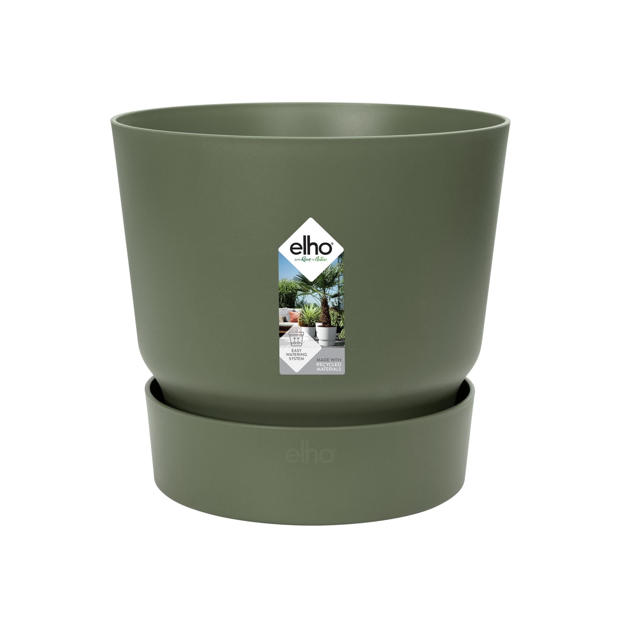 Blumen -und Pflanzentopf - Pot elho Greenville Round grün - D24 x H23