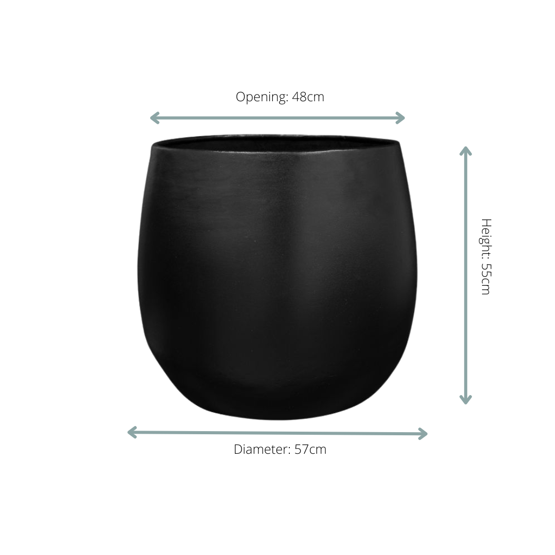 Dekotopf - Pot Stein Schwarz - D57 x H55