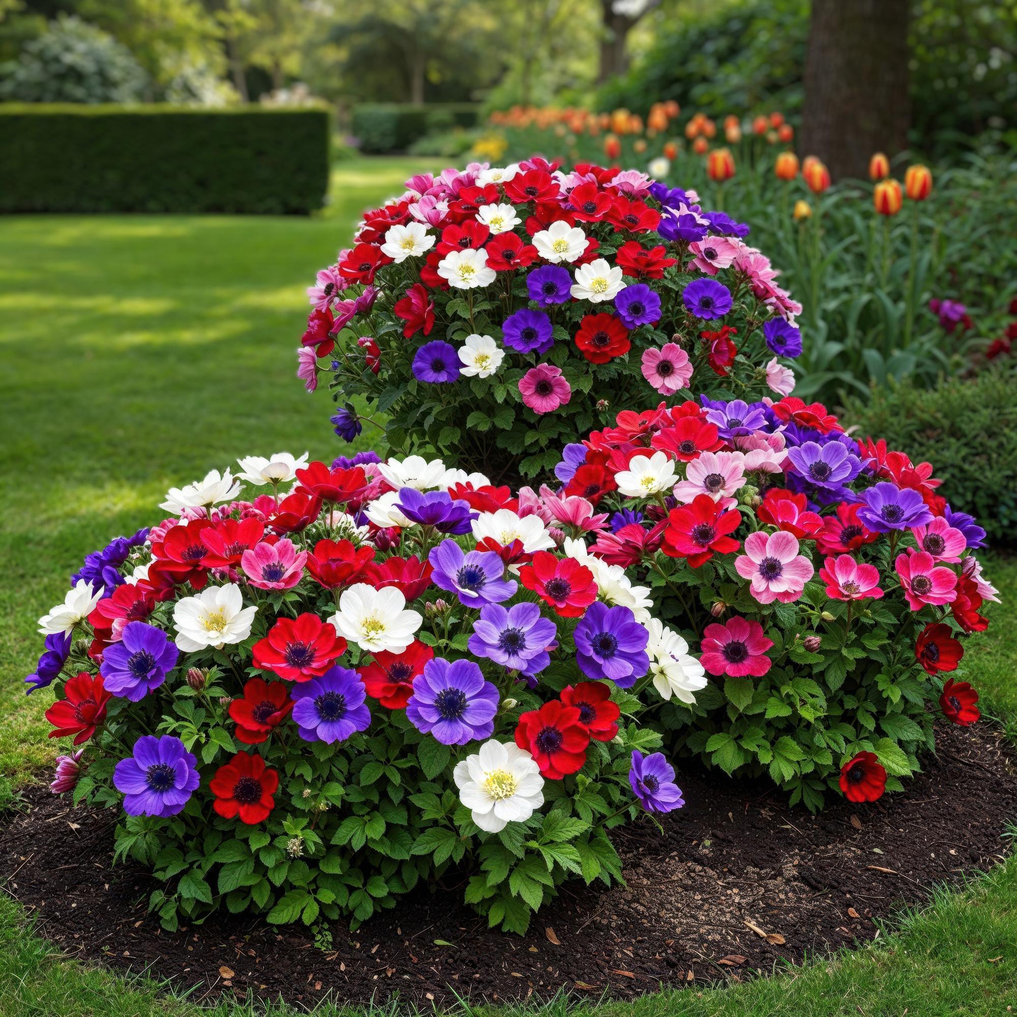 Windröschen Mix - Anemone de Caen Mix - Verschiedene Farben - 30 Stück - Zwiebelgröße 5/6 - XXL Pack