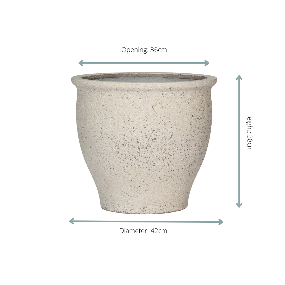 Dekotopf - Pot Poseidon Chalk White - D42 x H38