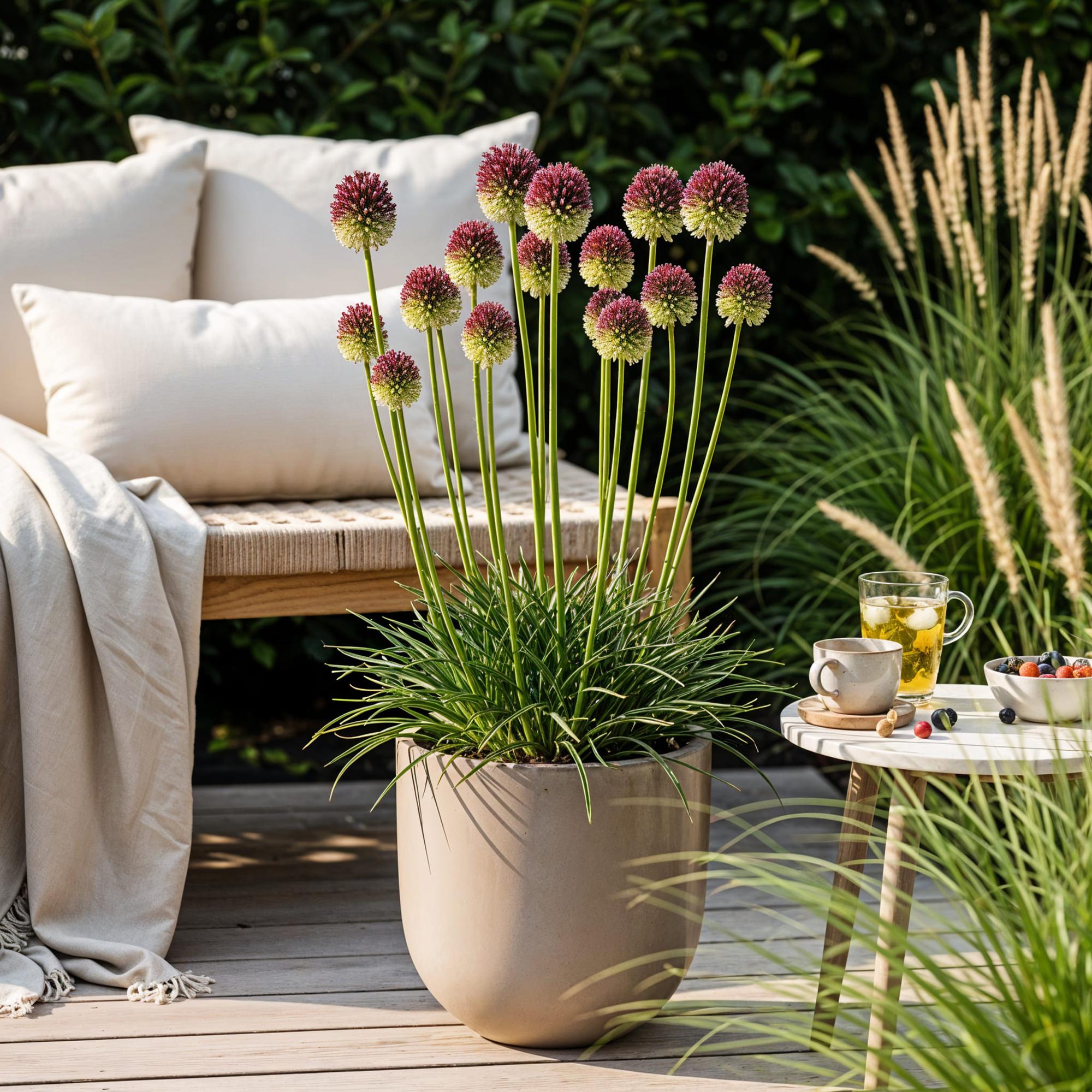 Zierlauch - Blumenzwiebeln - Allium Sphaerocephalon - Farbe Purpurrot - 100 Stück - Zwiebelgröße 5/6 - XXL Pack