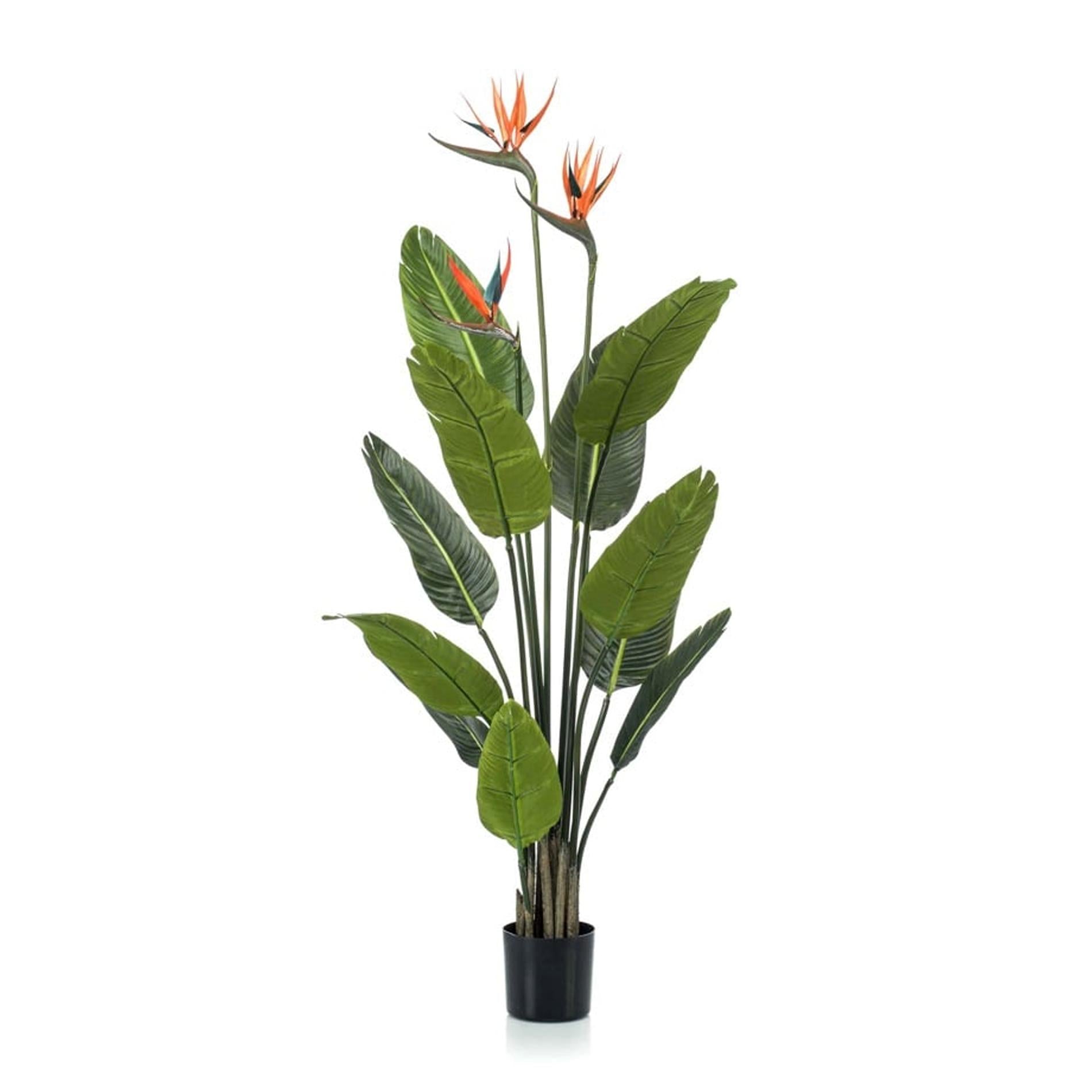 Kunstpflanze - Strelitzia Blumen- 120cm - im schwarzen Topf