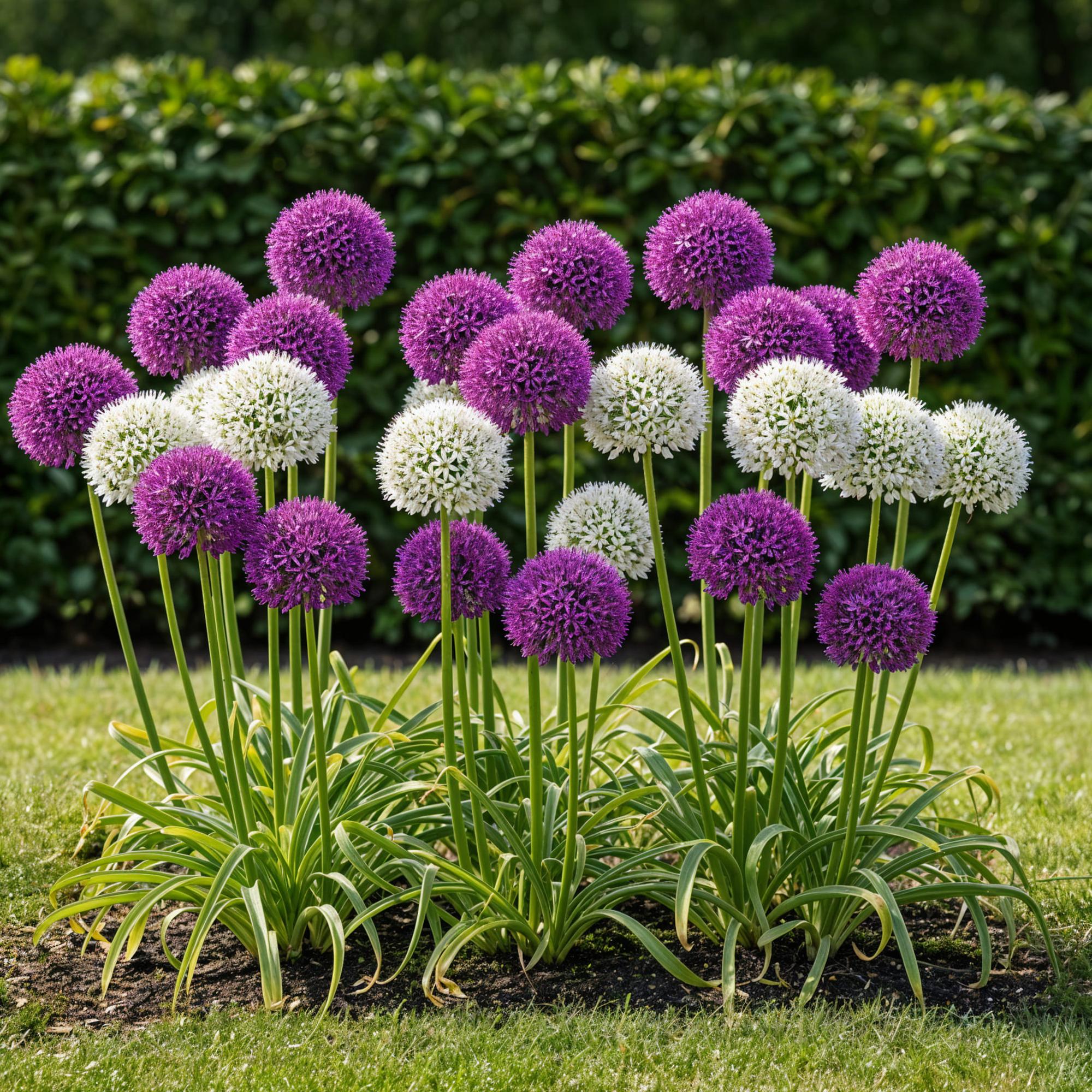 Zierlauch Set - Blumenzwiebeln - Allium Purple White Mix - Farbe Lila und Weiß - 15 Stück - Zwiebelgröße 10/12 - XXL Pack