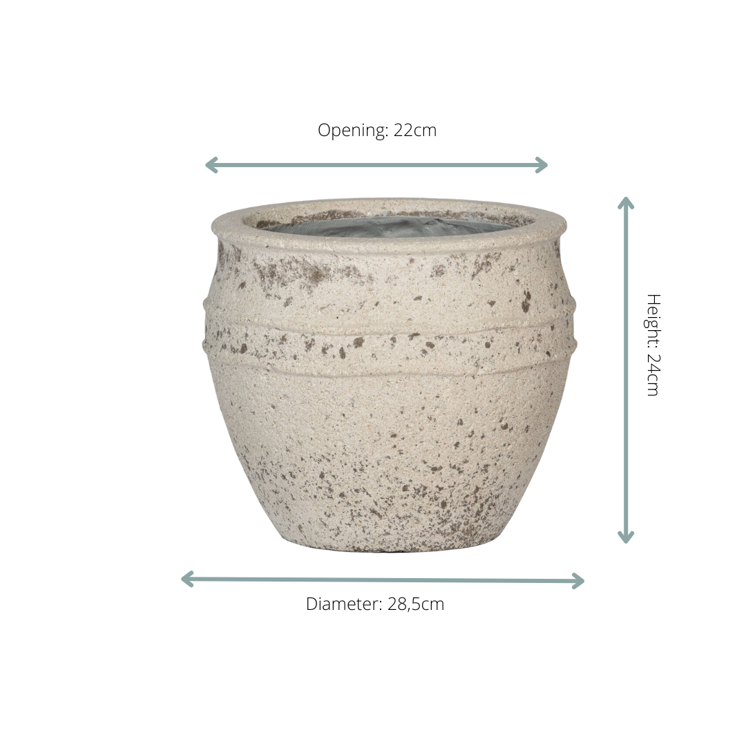 Dekotopf - Pot Athena S Kreide Weiß - D29 x H24