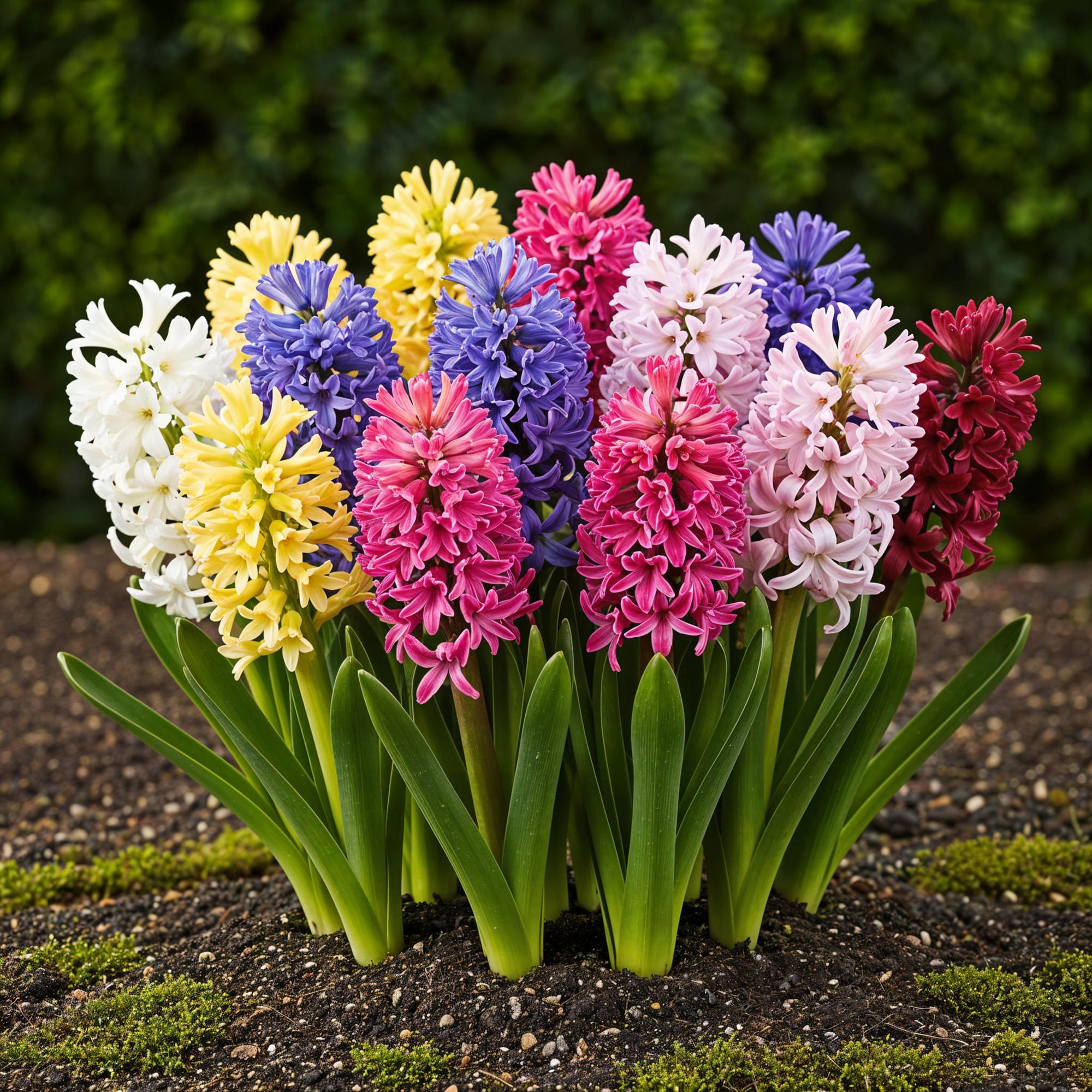 Hyazynthen Mix - Hyacinthus - Blumenzwiebeln Verschiedene Farben - 10 Stück - Zwiebelgröße 14/15 - XXL Pack