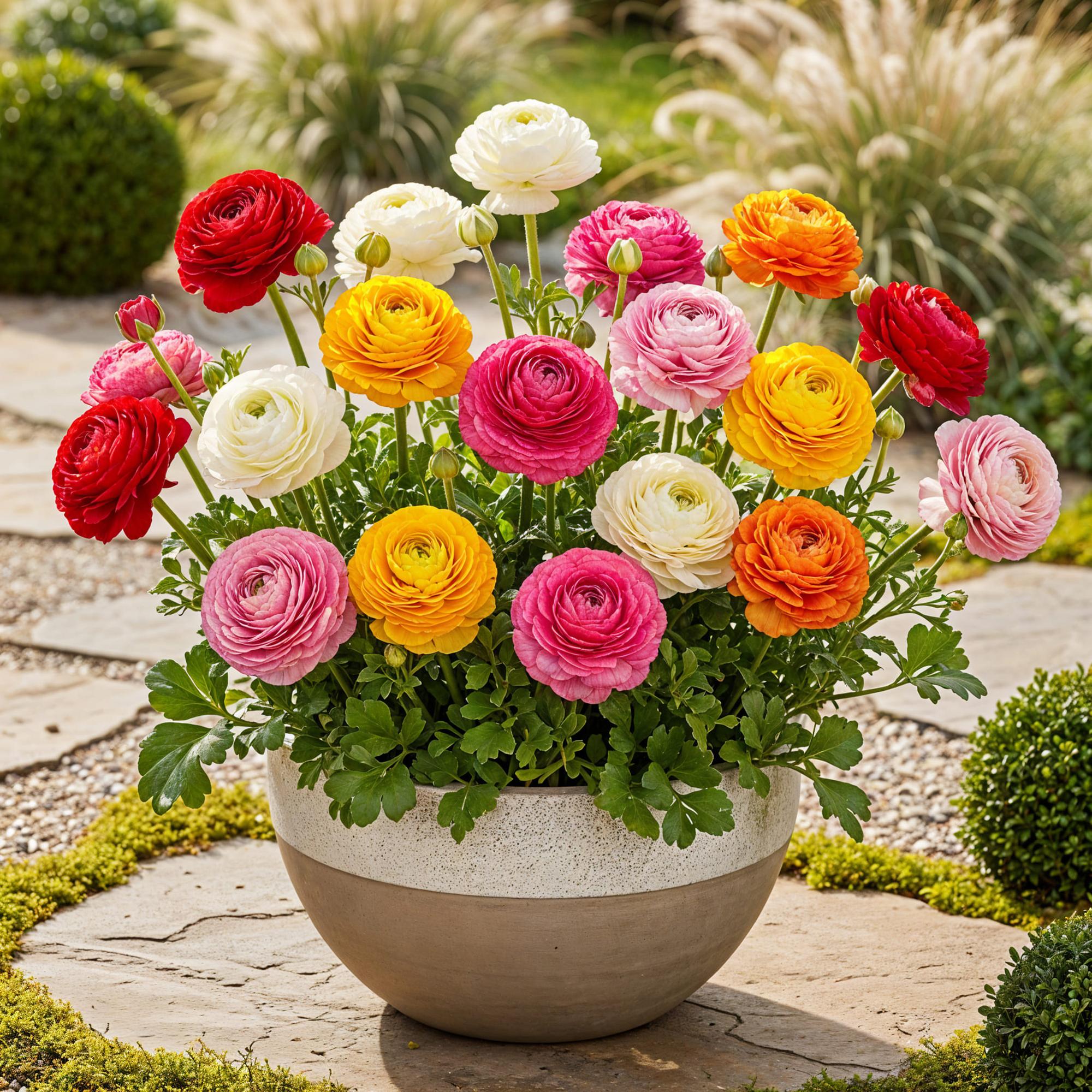 Ranunkelblumen Mix - Ranunculus Mix - Verschiedene Farben - 40 Stück - Zwiebelgröße 5/6 - XXL Pack