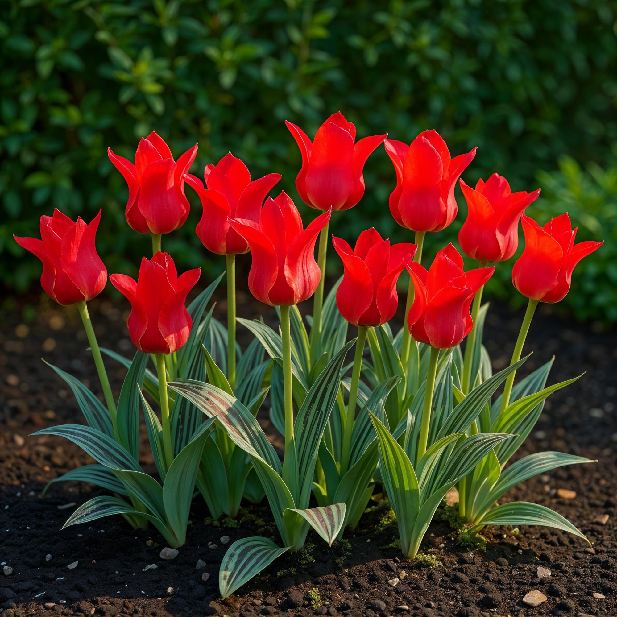 Tulpen - Tulipa Greigii Red - Farbe Rot - 15 Stück - Zwiebelgröße 11/12 - XXL Pack
