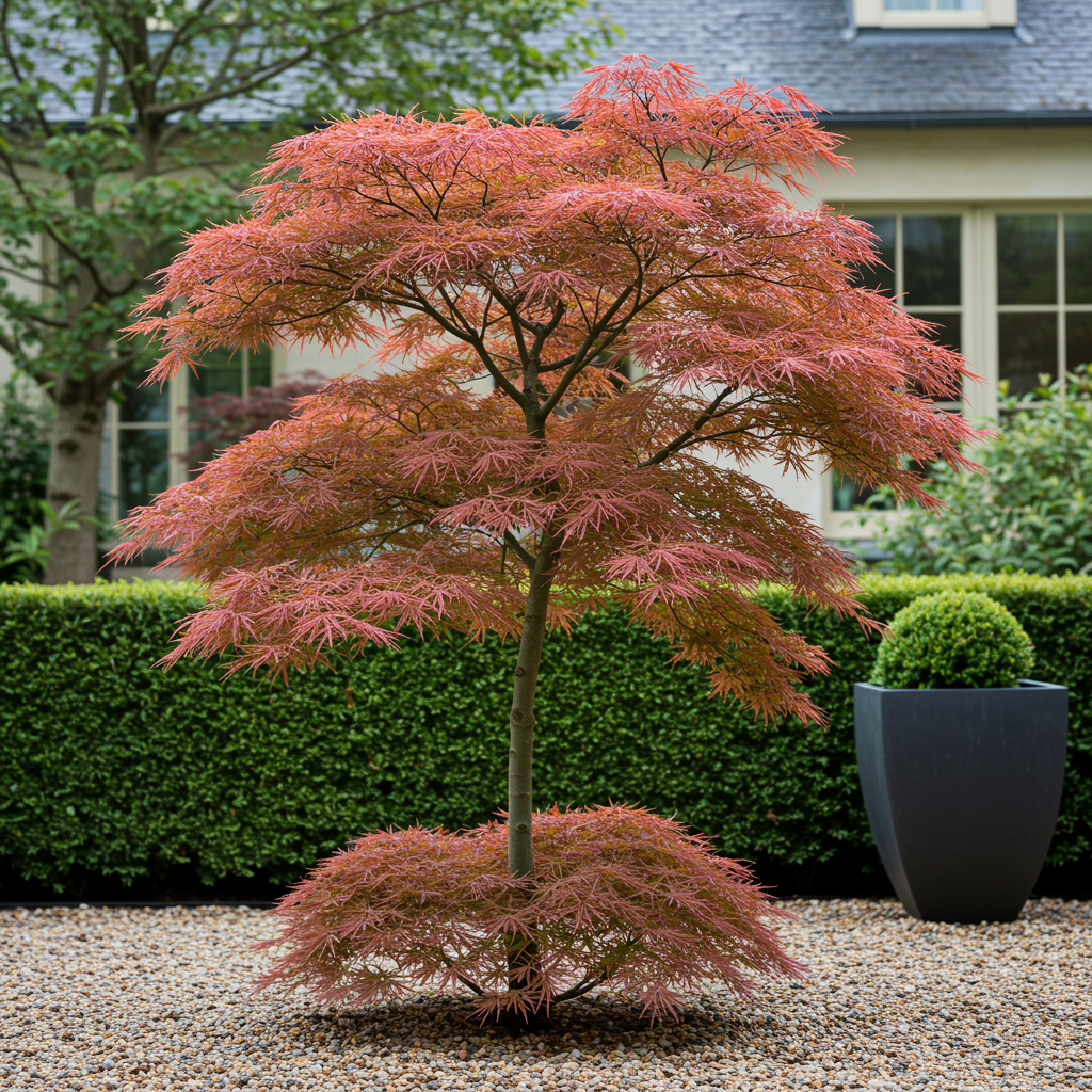 Japanischer Fächerahorn - Acer palmatum Jerre Schwarz - Dunkelrot - 1 Pflanze - Laubabwerfend - Topf 19cm Höhe 70cm