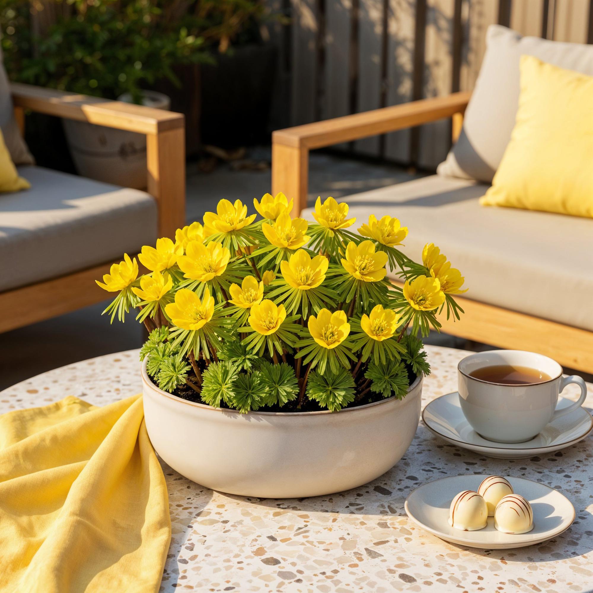 Türkischer Winterling - Eranthis Cilicica - Farbe Gelb - 25 Stück - Zwiebelgröße 4/5 - XXL Pack