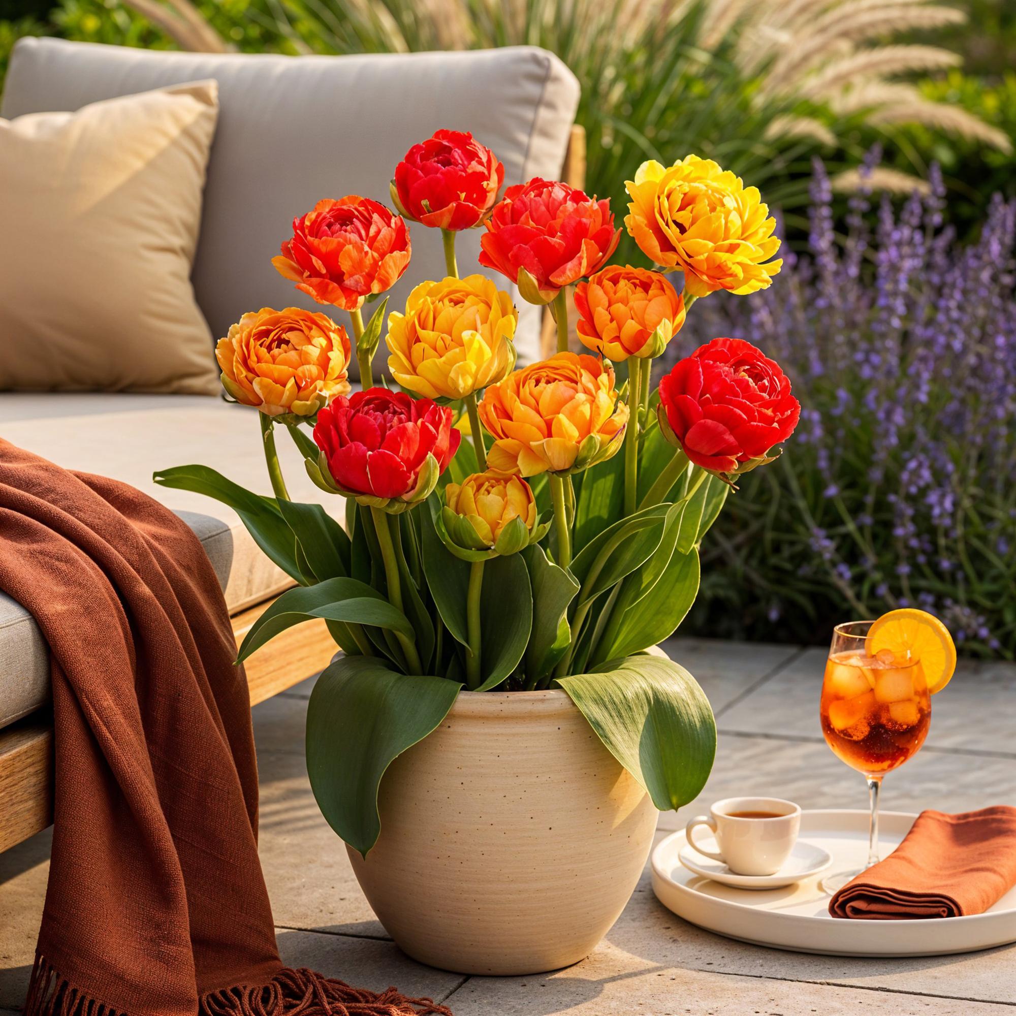 Tulpenzwiebeln Mix - Tulpe Gudoshnik Double - Doppelblütig - 12 Stück - Zwiebelgröße 11/12 - XXL Pack