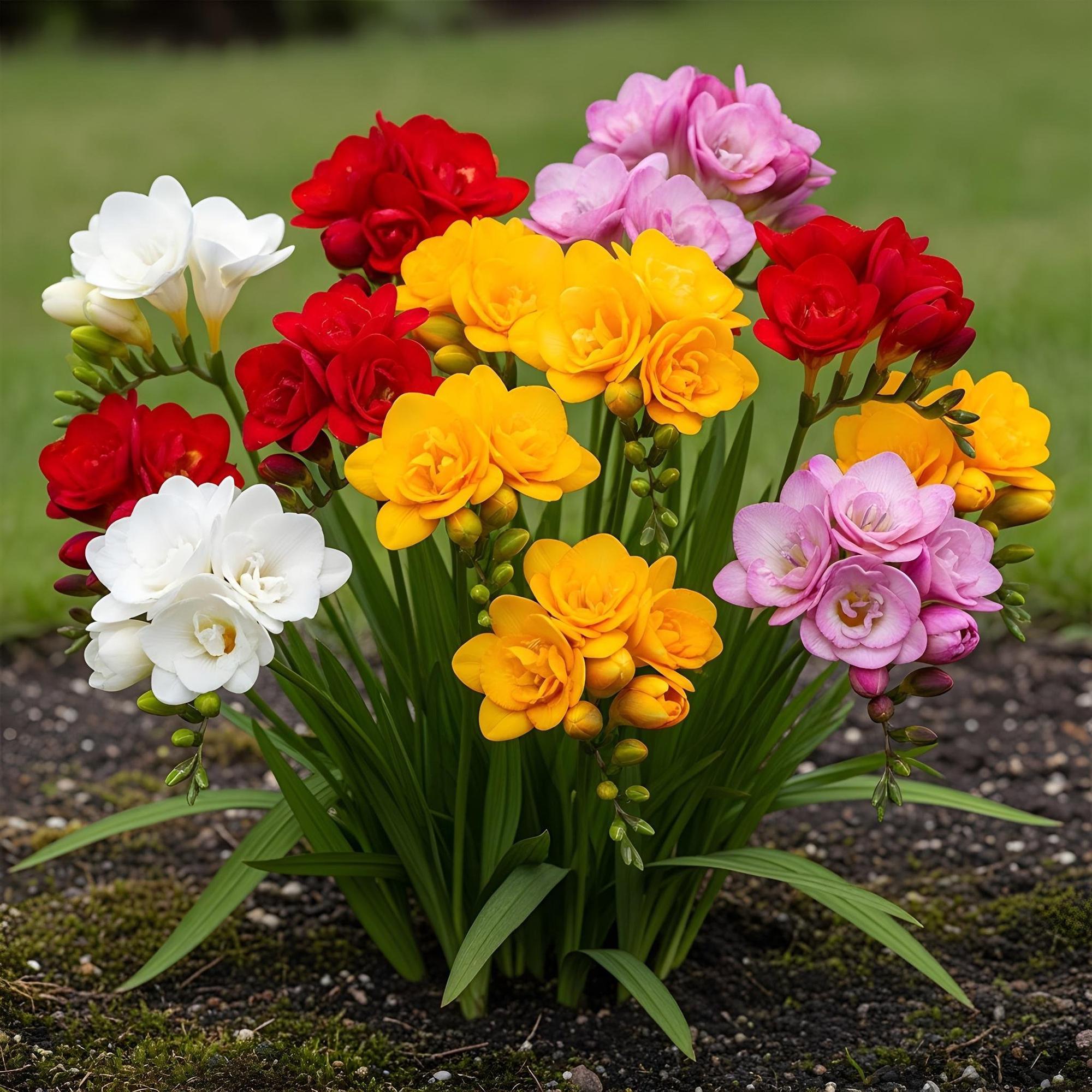 Freesien - Freesia Double Mix - Verschiedene Farben - 40 Stück - Zwiebelgröße 5/6 - XXL Pack