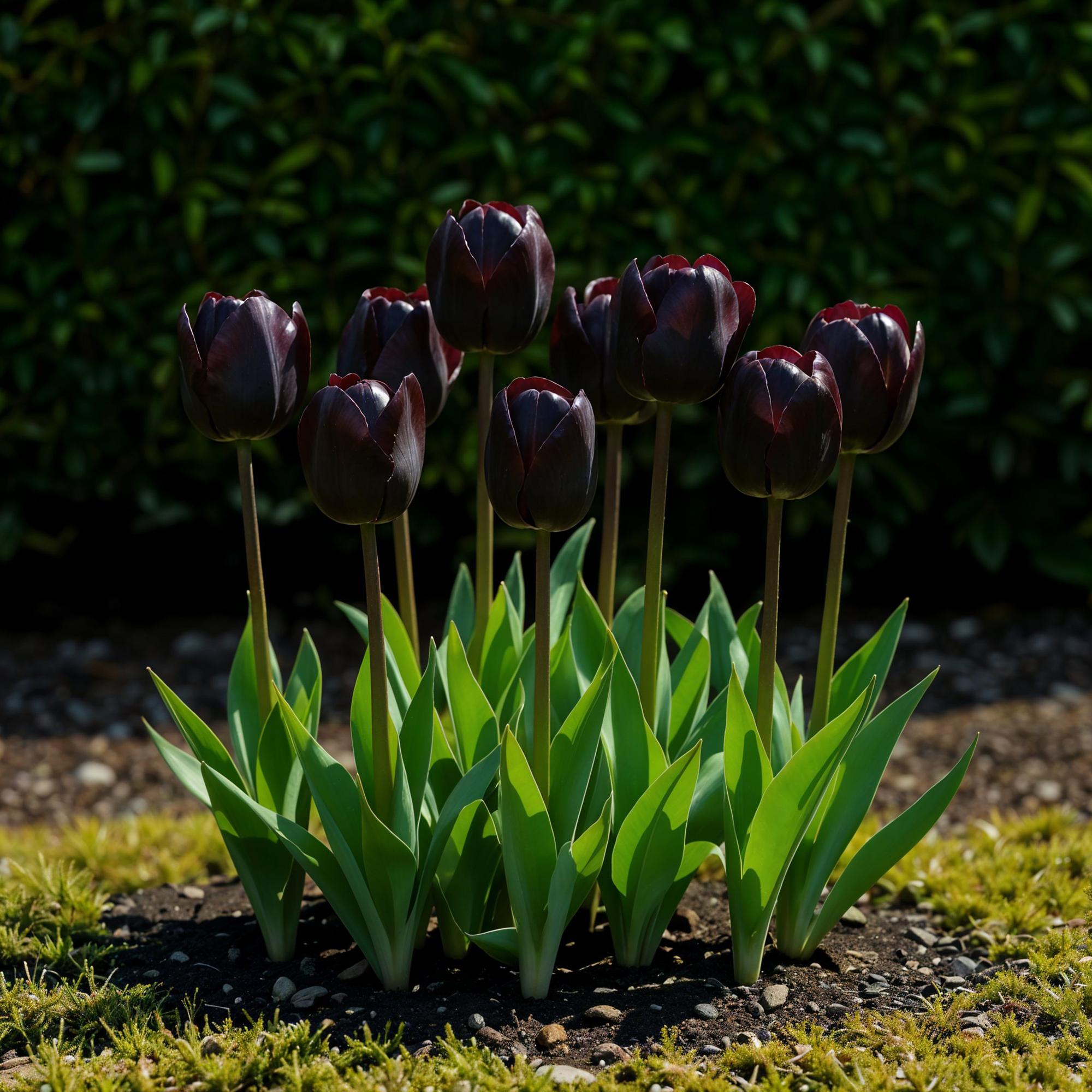 Tulpen - Tulipa Triumph Black - Farbe Dunkel Lila - 12 Stück - Zwiebelgröße 11/12 - XXL Pack