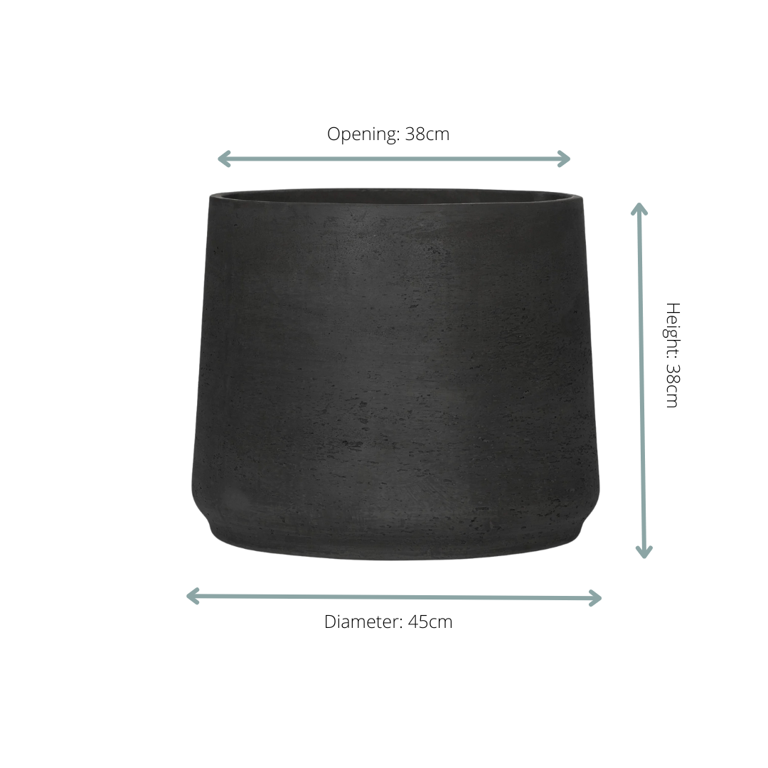 Dekotopf - Jumbo Patt Black Washed - D45 x H38