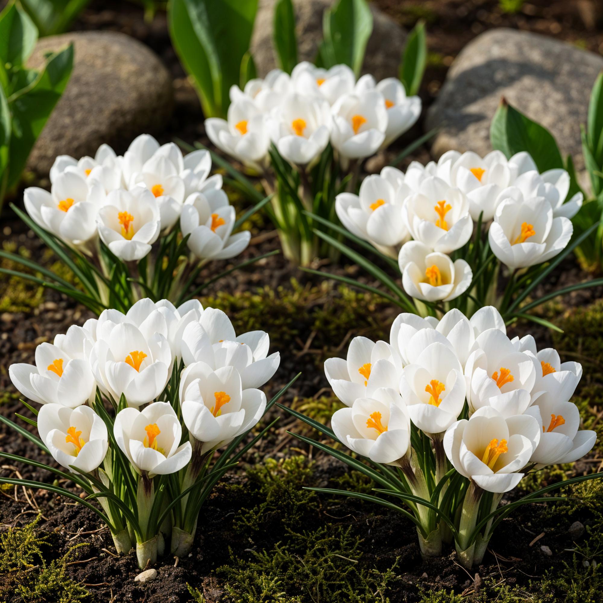 Krokuse - Blumenzwiebeln - Crocus White - Farbe Gelb - 30 Stück - Zwiebelgröße 7/8 - XXL Pack