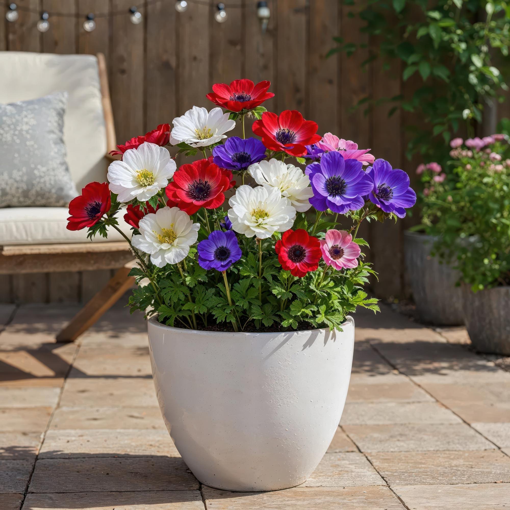 Windröschen Mix - Anemone de Caen Mix - Verschiedene Farben - 30 Stück - Zwiebelgröße 5/6 - XXL Pack