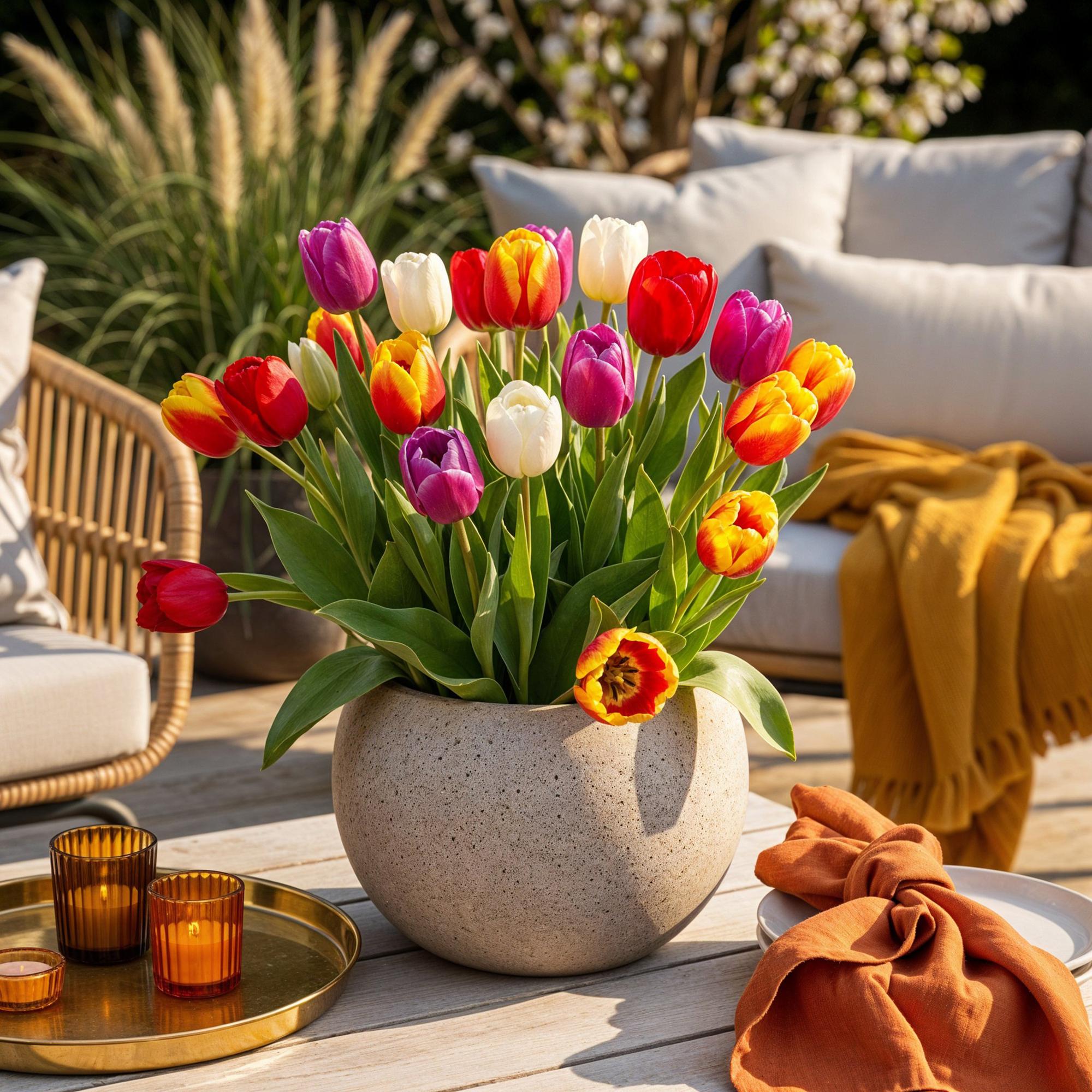 Tulpen Mix - Tulipa Triumph Mix - Verschiedene Farben - 15 Stück - Zwiebelgröße 11/12 - XXL Pack