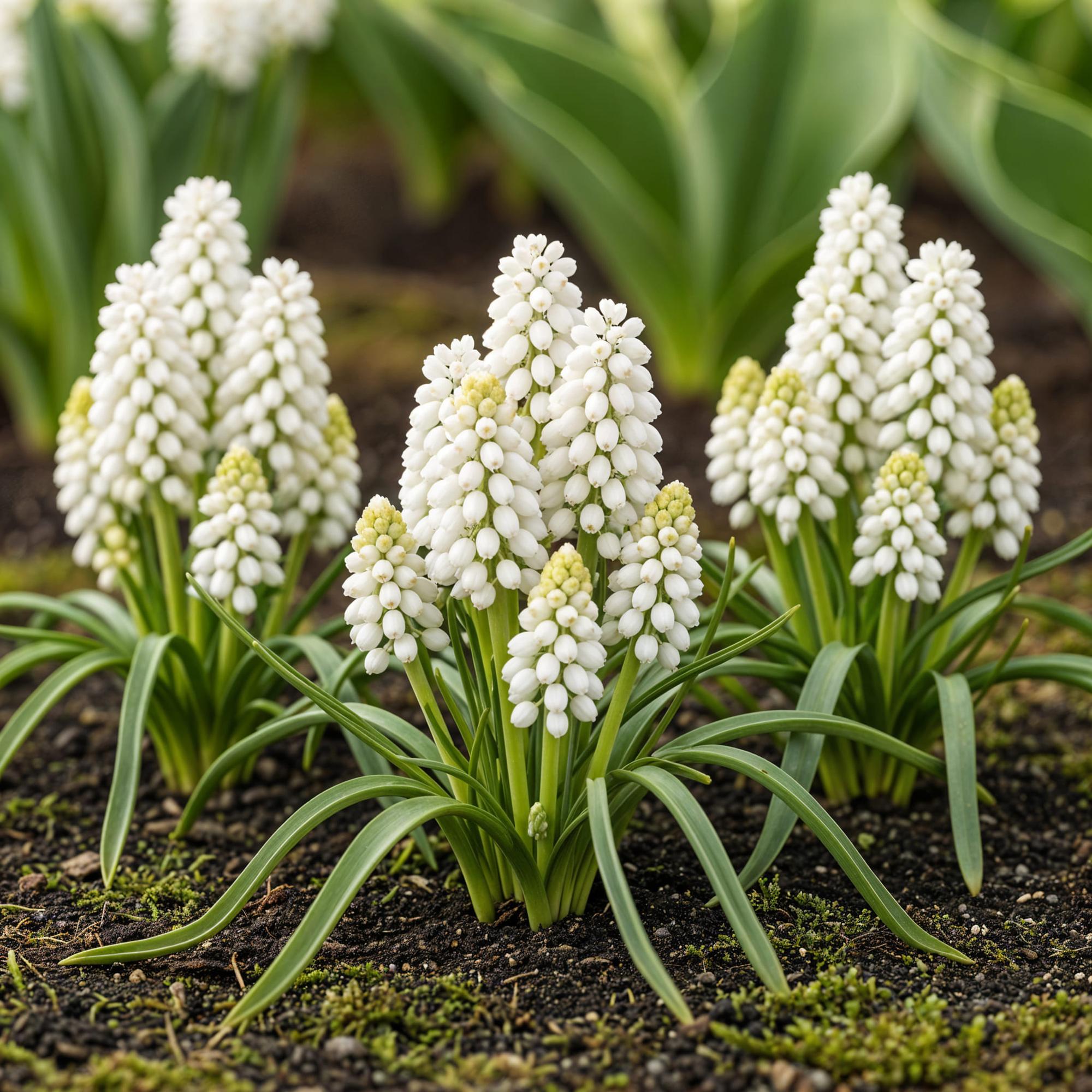 Traubenhyazinthe - Muscari White Magic - Farbe Weiß - 50 Stück - Zwiebelgröße 6/7 - XXL Pack