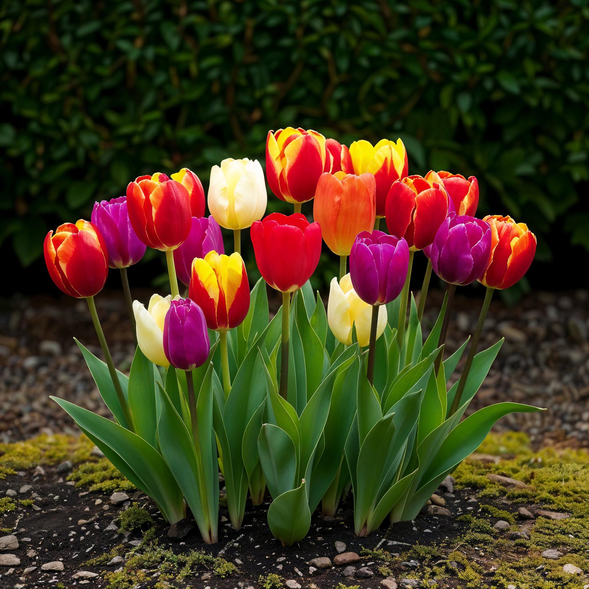 Tulpen Mix - Tulipa Triumph Mix - Verschiedene Farben - 15 Stück - Zwiebelgröße 11/12 - XXL Pack