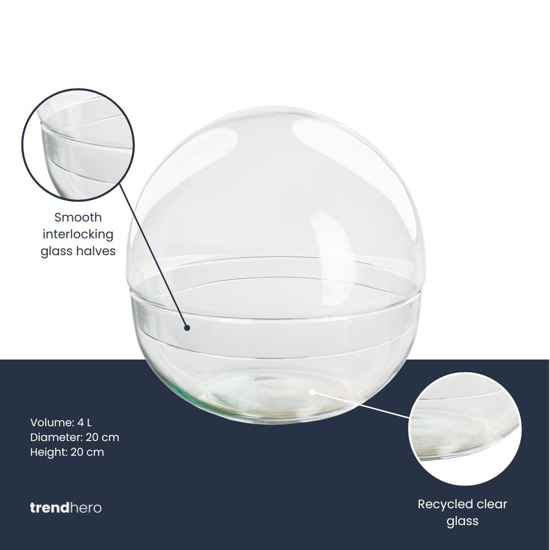 Terrarium Kugelglas zweiteilig - Dome - Ø 20 cm ↑ 20 cm