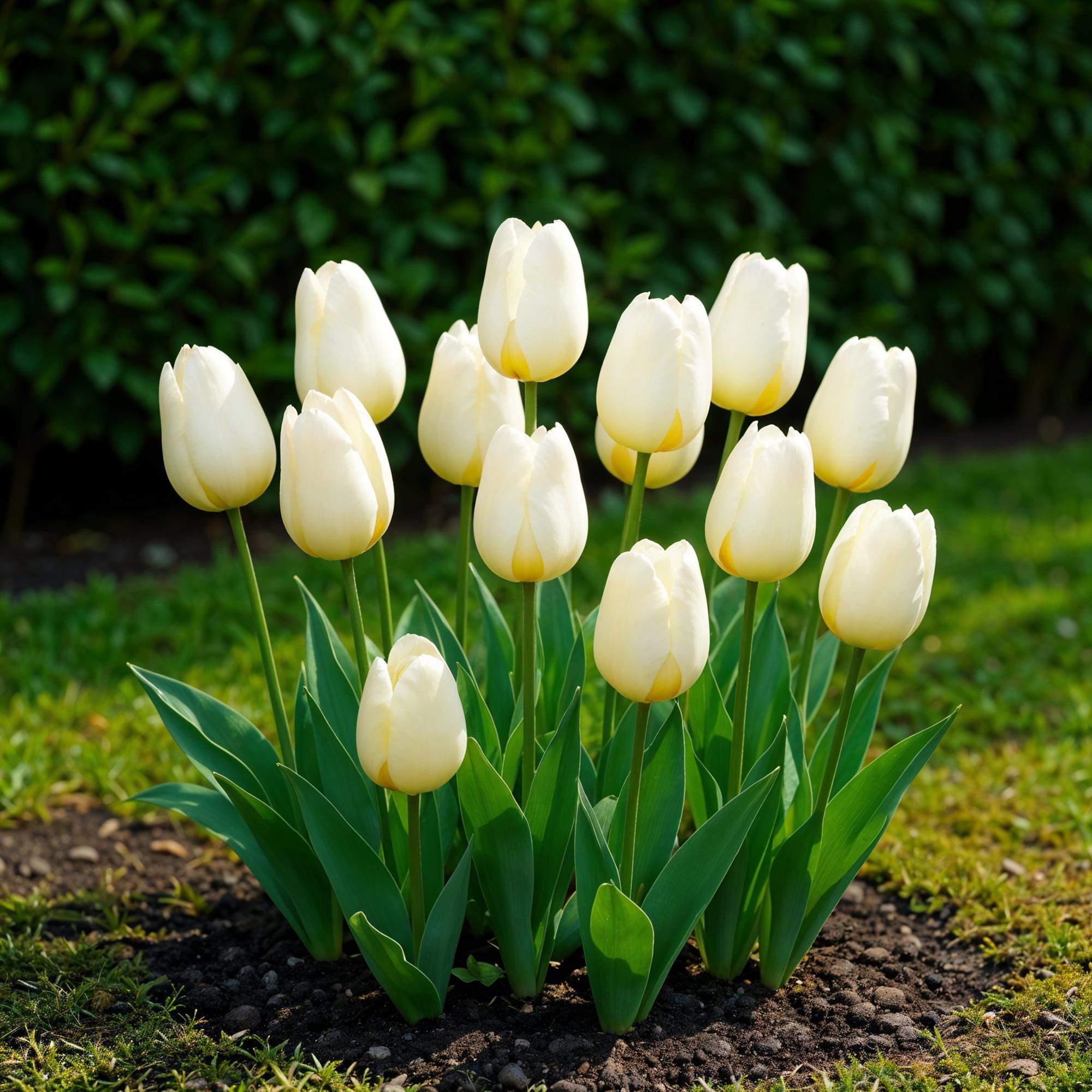 Tulpen - Tulipa Triumph White - Farbe Weiß - 15 Stück - Zwiebelgröße 11/12 - XXL Pack