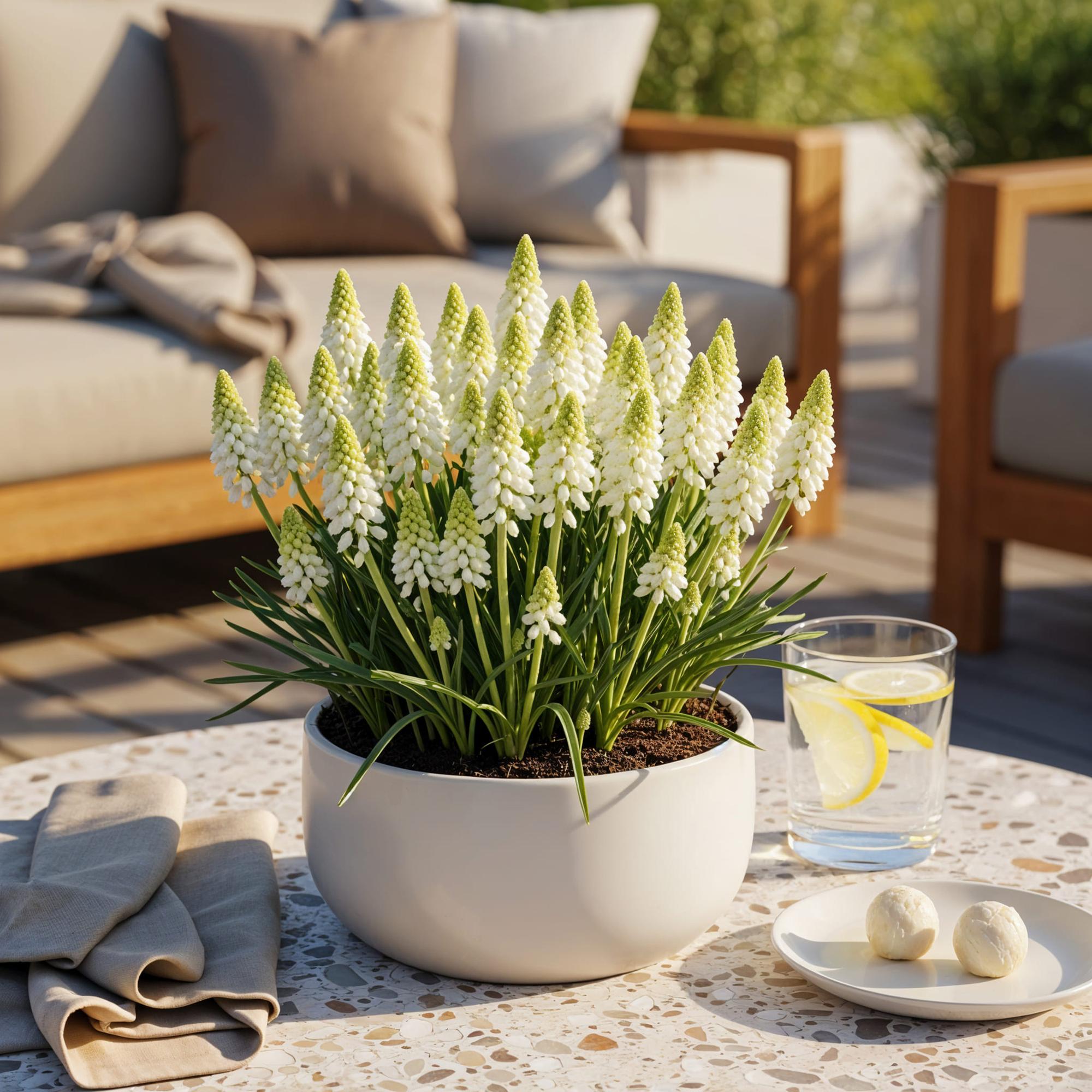 Traubenhyazinthe - Muscari White Magic - Farbe Weiß - 50 Stück - Zwiebelgröße 6/7 - XXL Pack