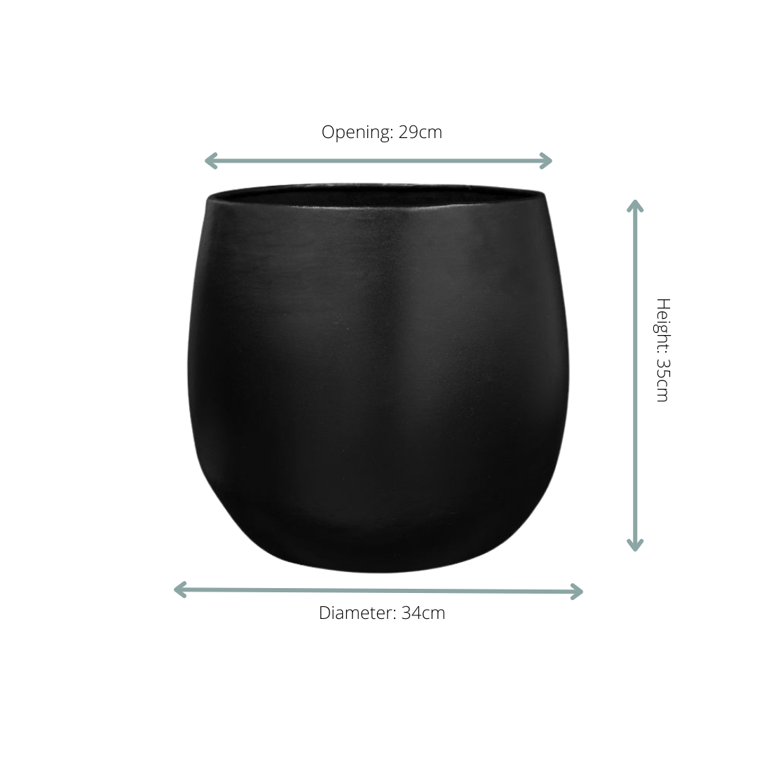 Dekotopf - Pot Stein Schwarz - D34 x H35