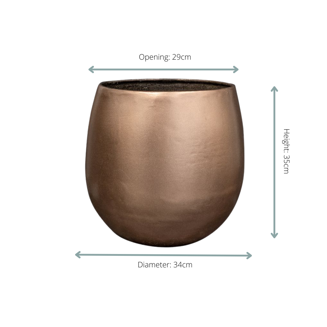 Dekotopf - Pot Stein Gold - D34 x H35