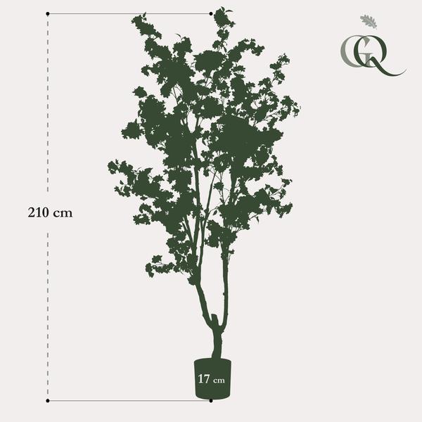 Kunstpflanze - Prunus - Kersenbloesem - Wit - 210cm