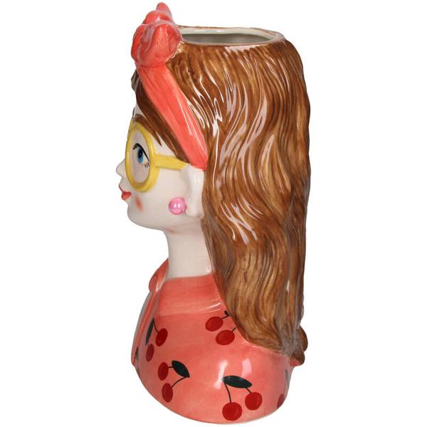 Vase - Fashion Lady ‘Jessie’ 27 cm – Mit Brille und Haarband