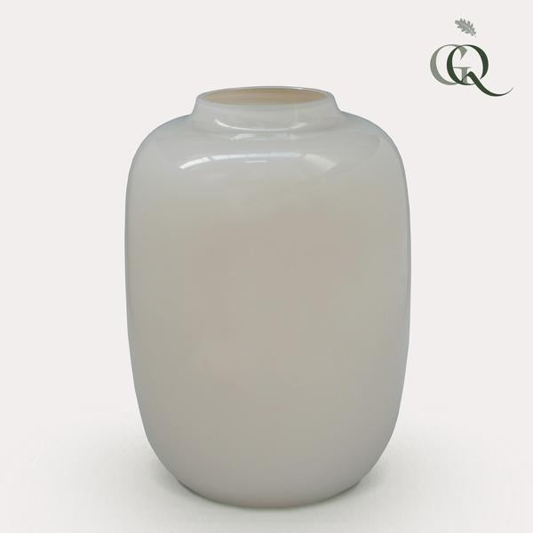 Vase - Vaas glas - M - H35 W25 -Artic Ivory