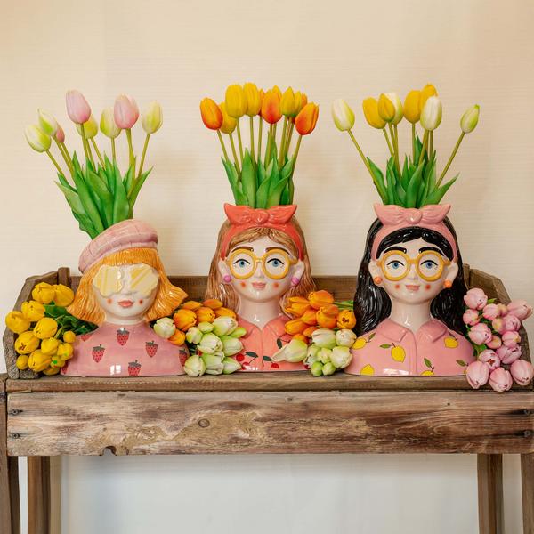 Vase - Jessie Strik & real touch Tulpen Orange Vase mit 10 Stück