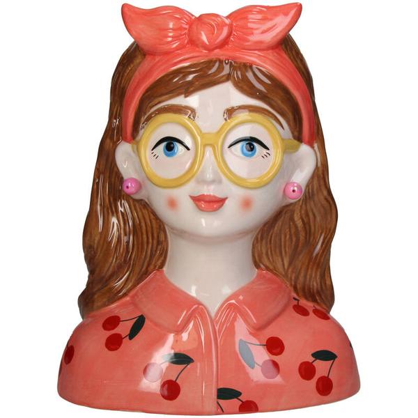 Vase - Fashion Lady ‘Jessie’ 27 cm – Mit Brille und Haarband