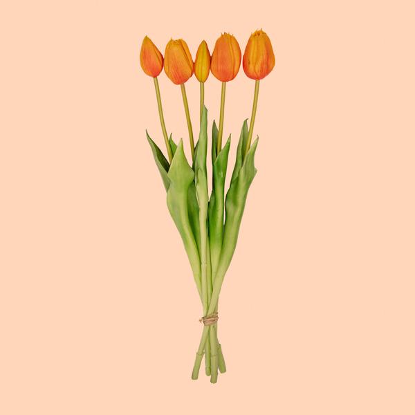 Vase - Jessie Strik & real touch Tulpen Orange Vase mit 10 Stück