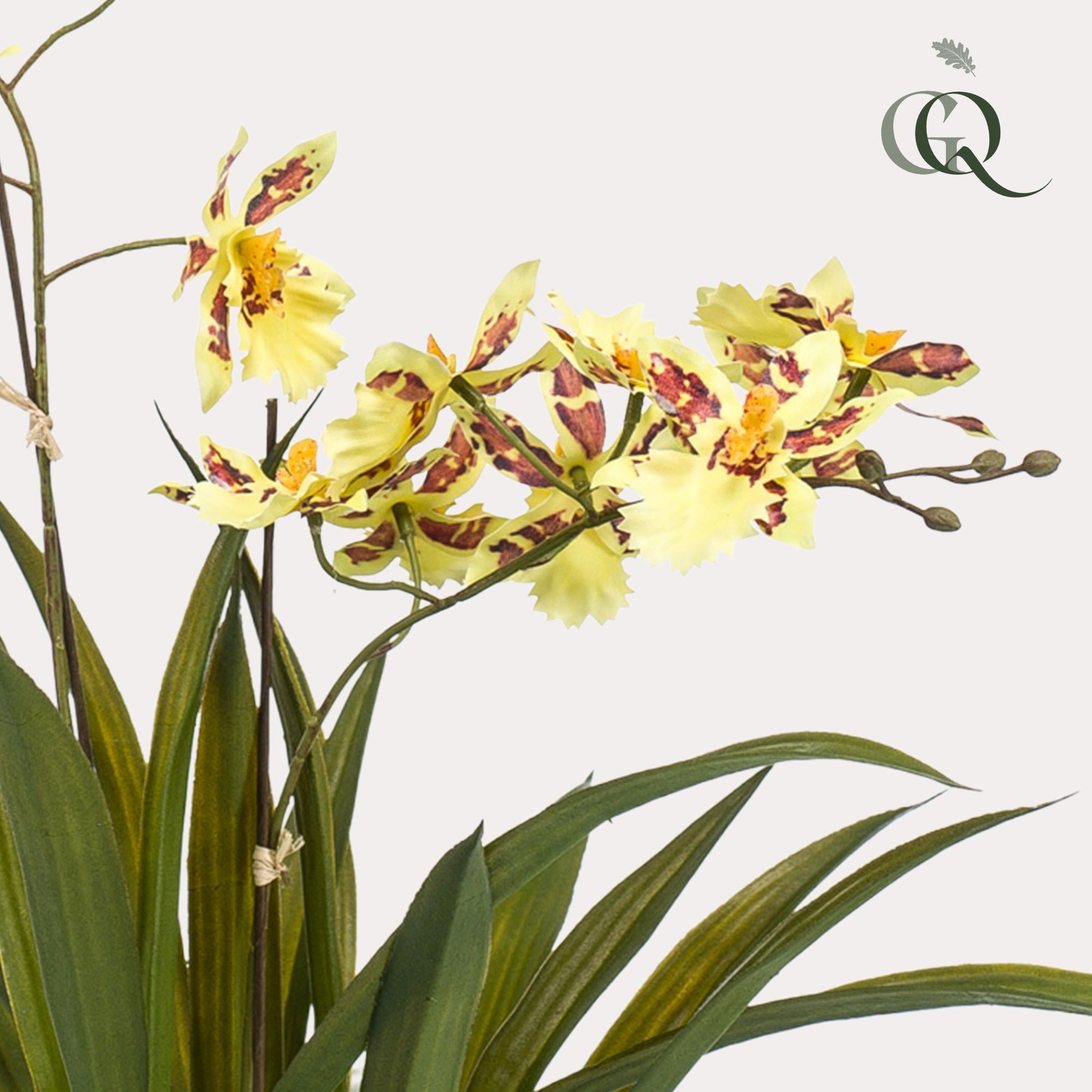 Kunstblumen - Orchidee - Gelbbraun - 45cm